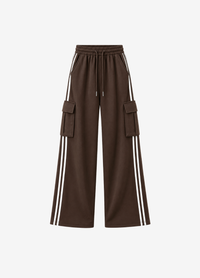 WIDE LEG CARGO STRIPE TROUSER