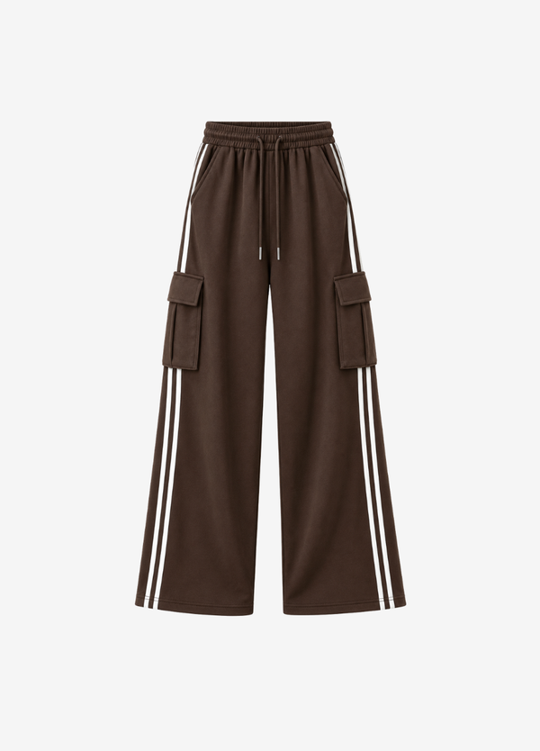 WIDE LEG CARGO STRIPE TROUSER