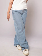 D600 - Light Blue High Waist Wide Leg Jeans