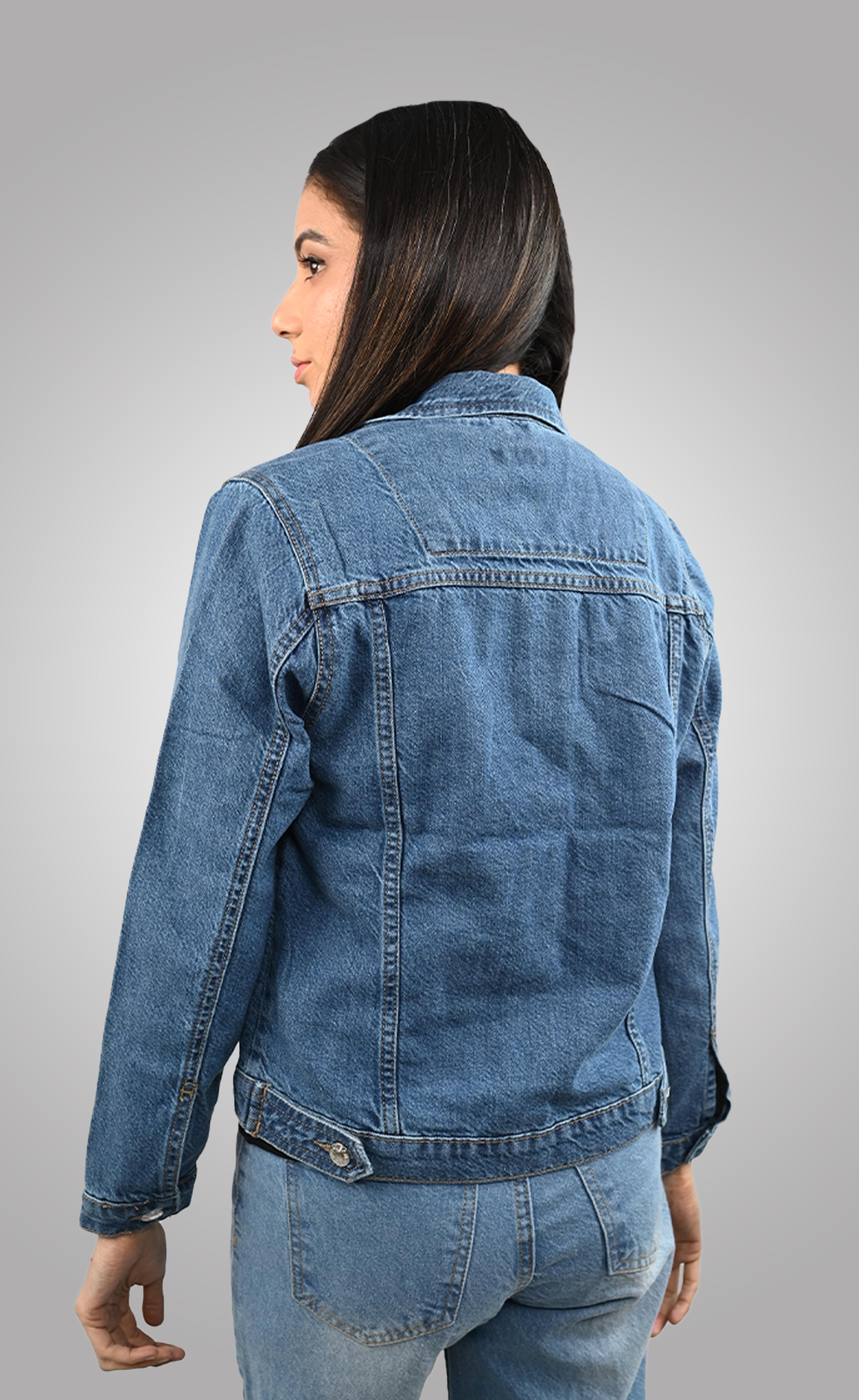 D600 Classic Women's Denim Jacket | Mid Blue