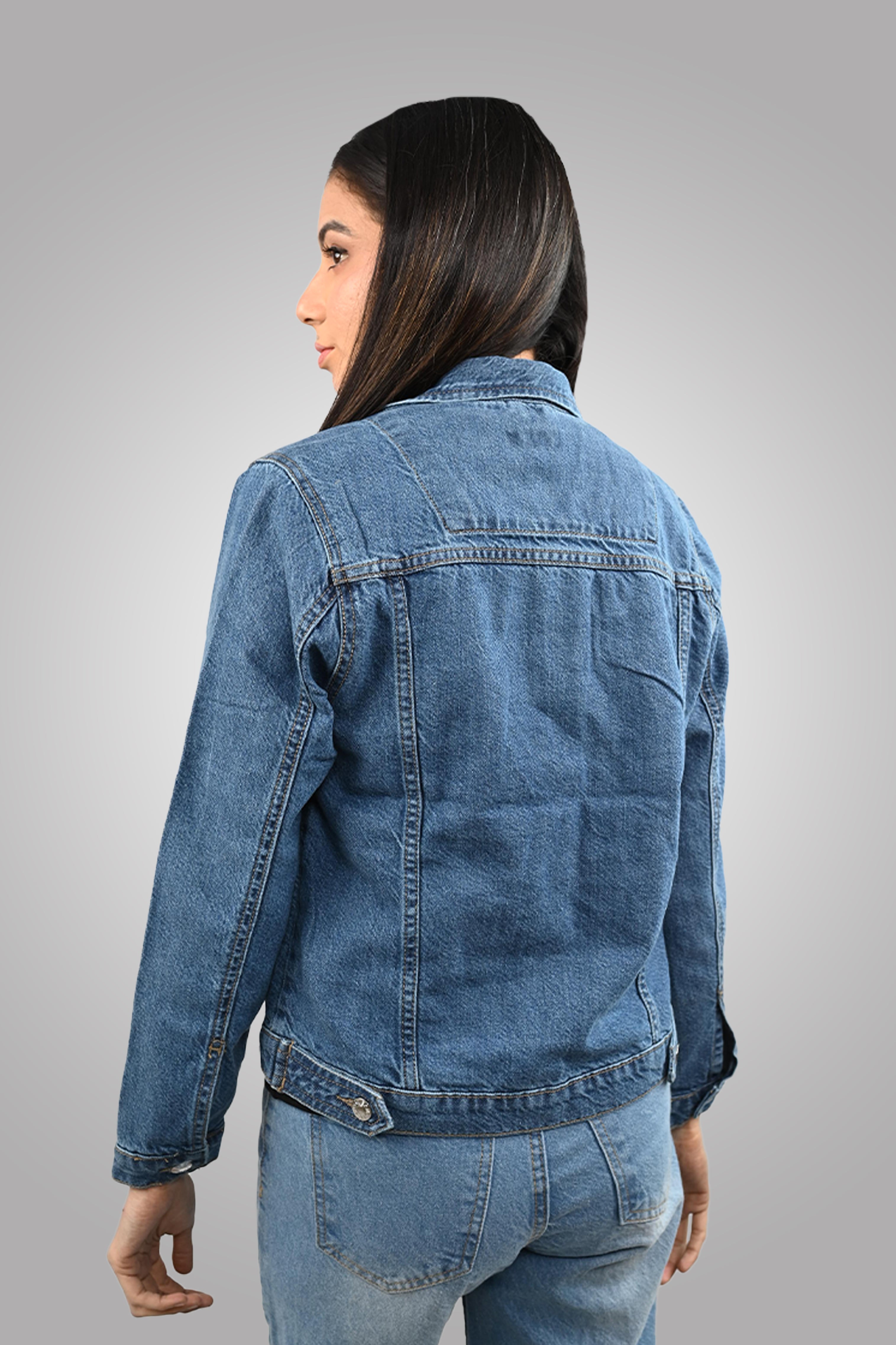 D600 Classic Women's Denim Jacket | Mid Blue