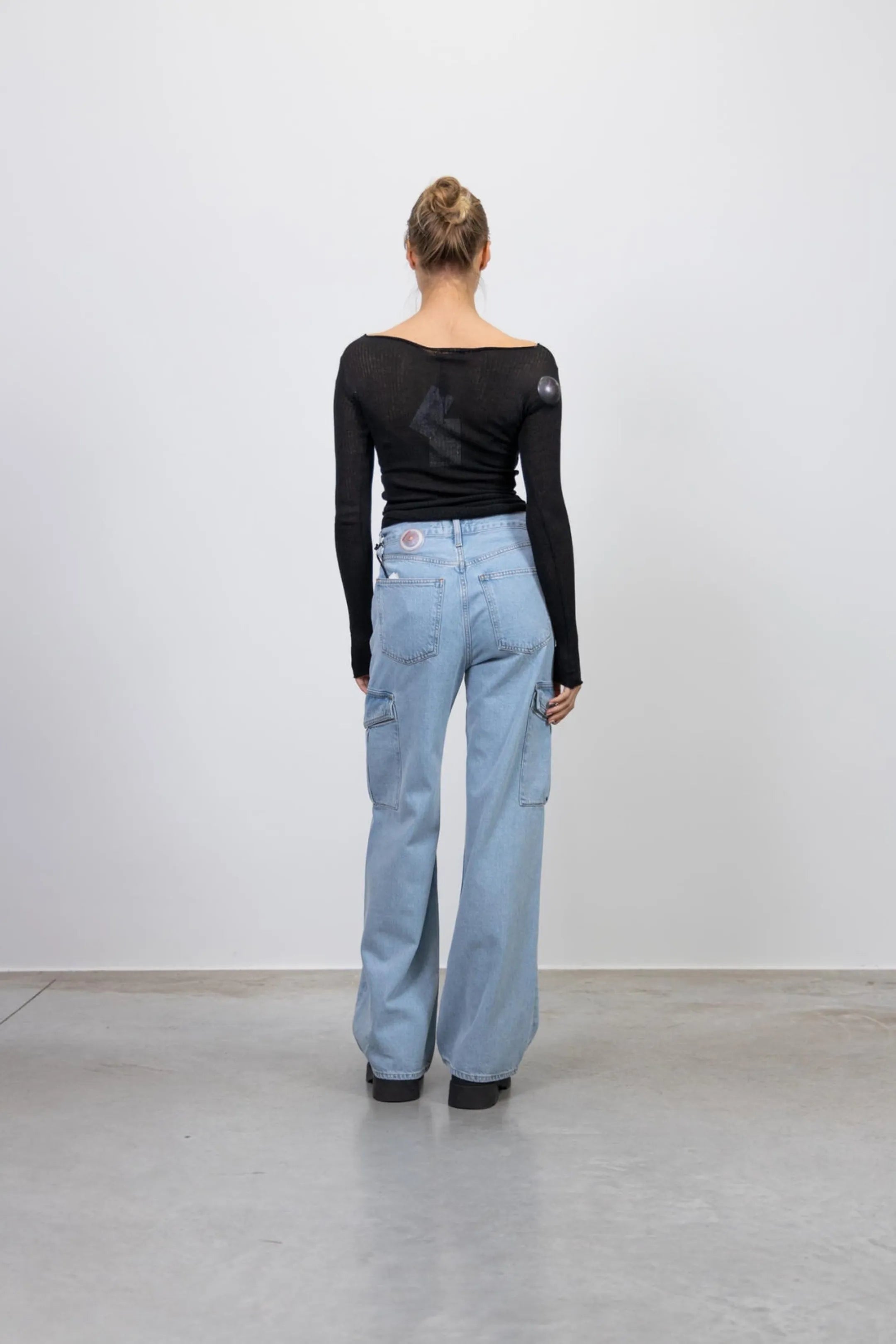 HM Cargo High-Waist Wide-Leg Jeans