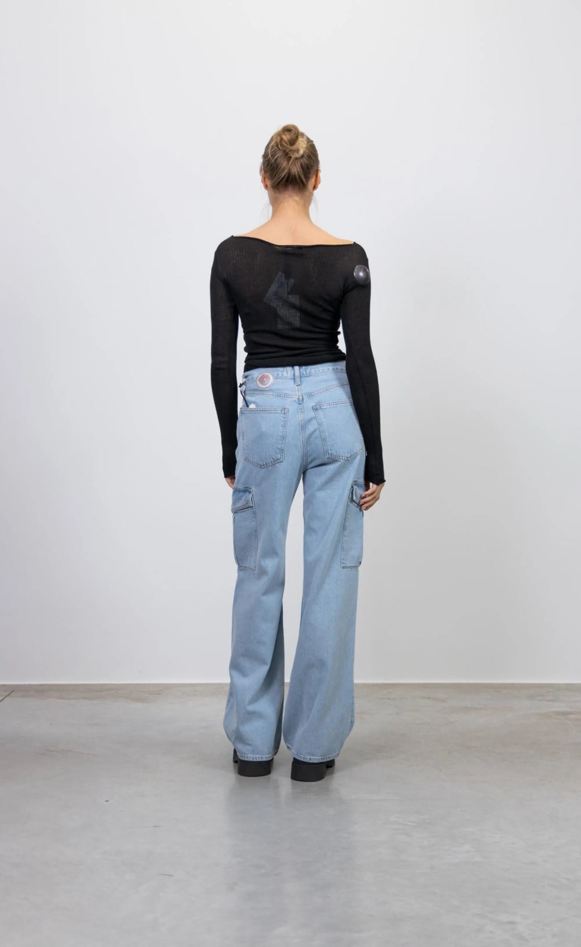 HM Cargo High-Waist Wide-Leg Jeans