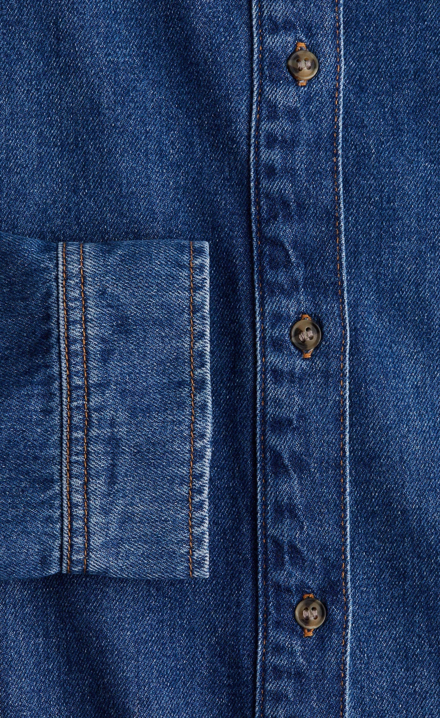 D600 Oversized Essentials Denim Shirt – Mid Blue (MINOR FAULT)