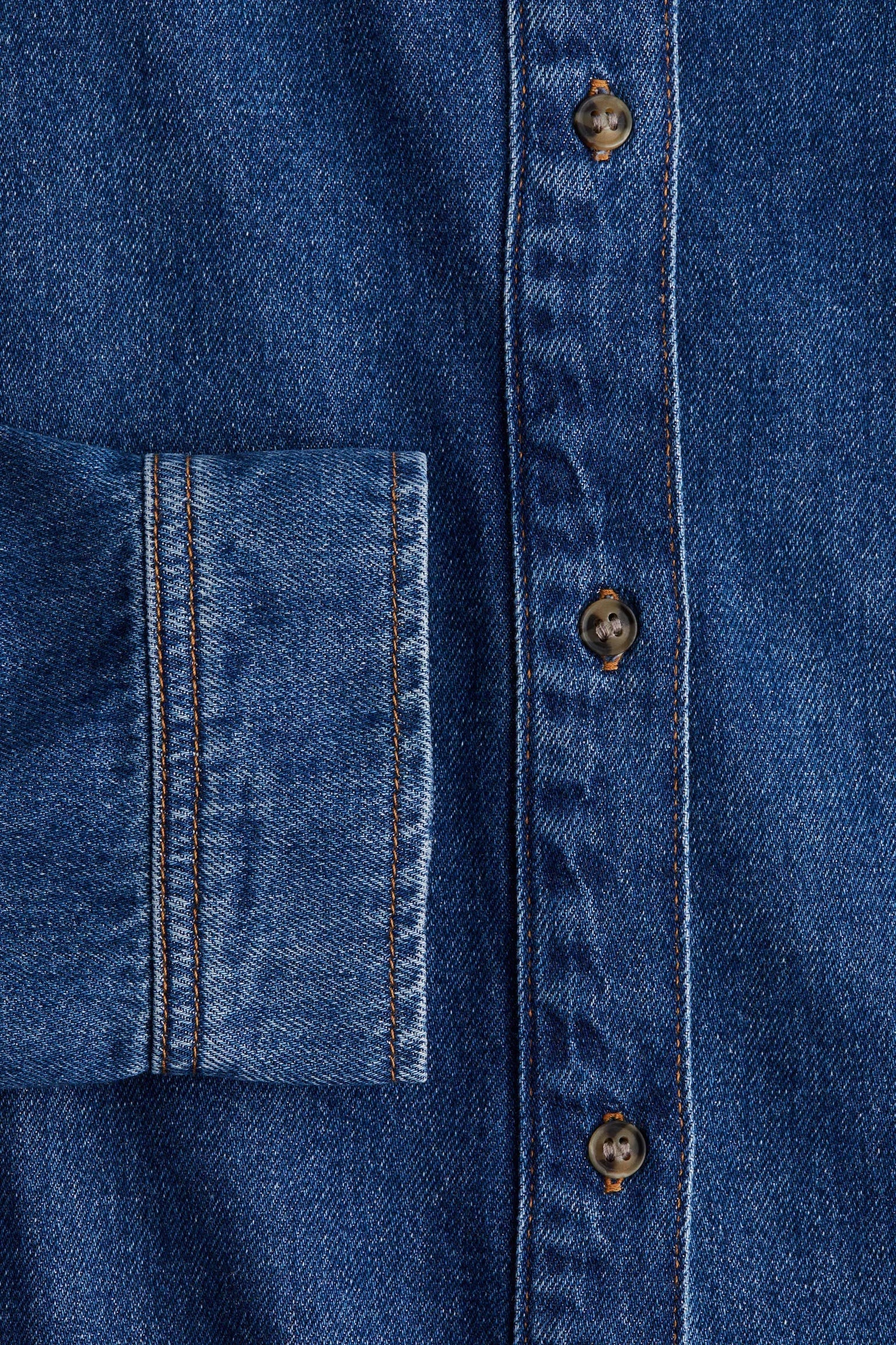 D600 Oversized Essentials Denim Shirt – Mid Blue (MINOR FAULT)