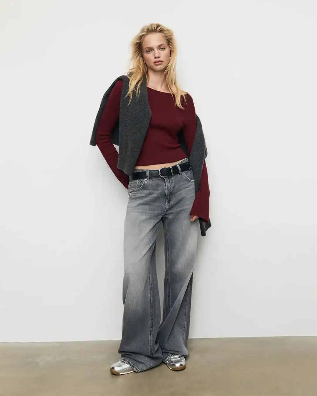 Bell Sleeve T-Shirt - Maroon