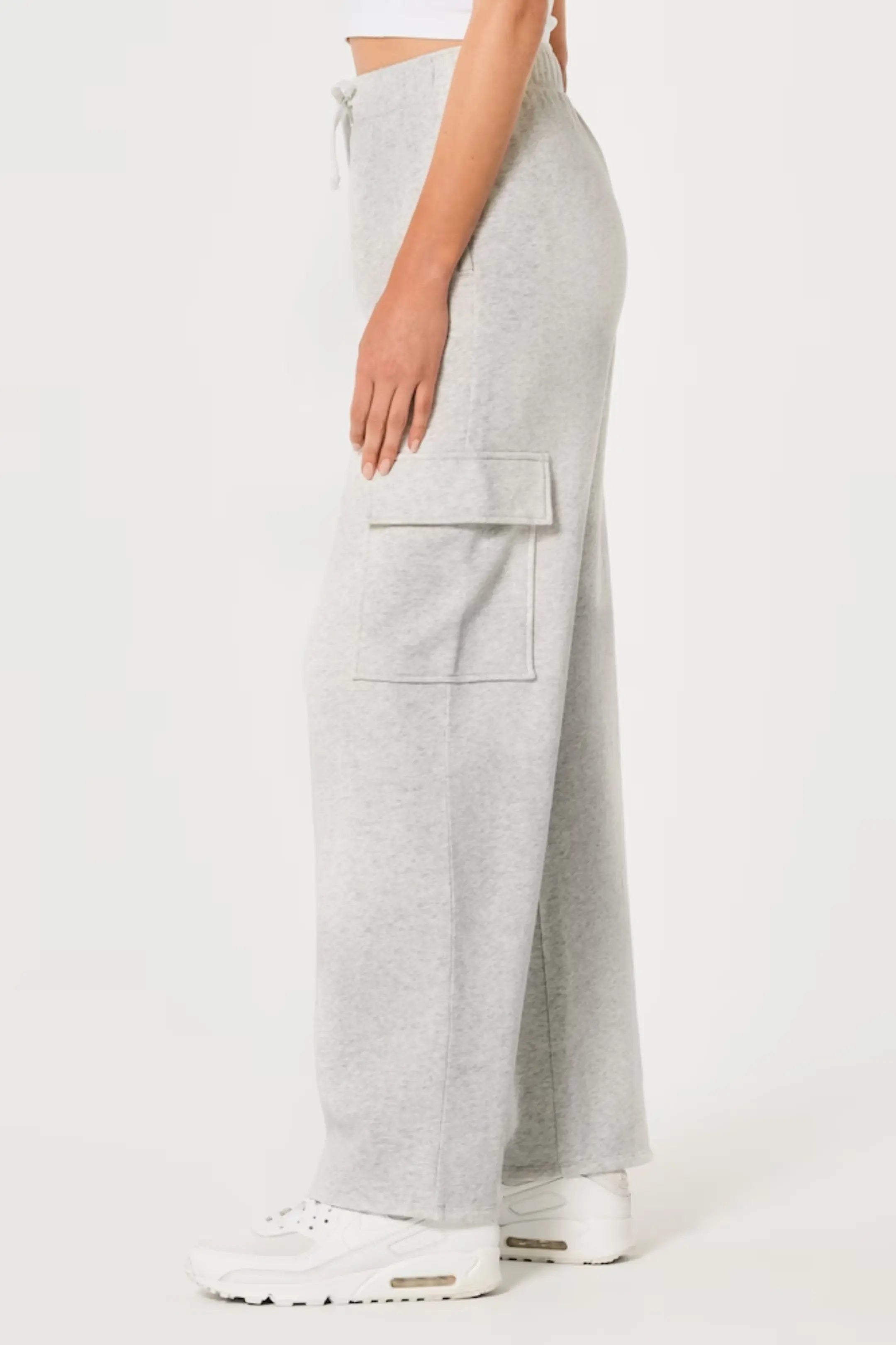 ZARA GREY HIGH WAISTED CARGO SWEATPANT