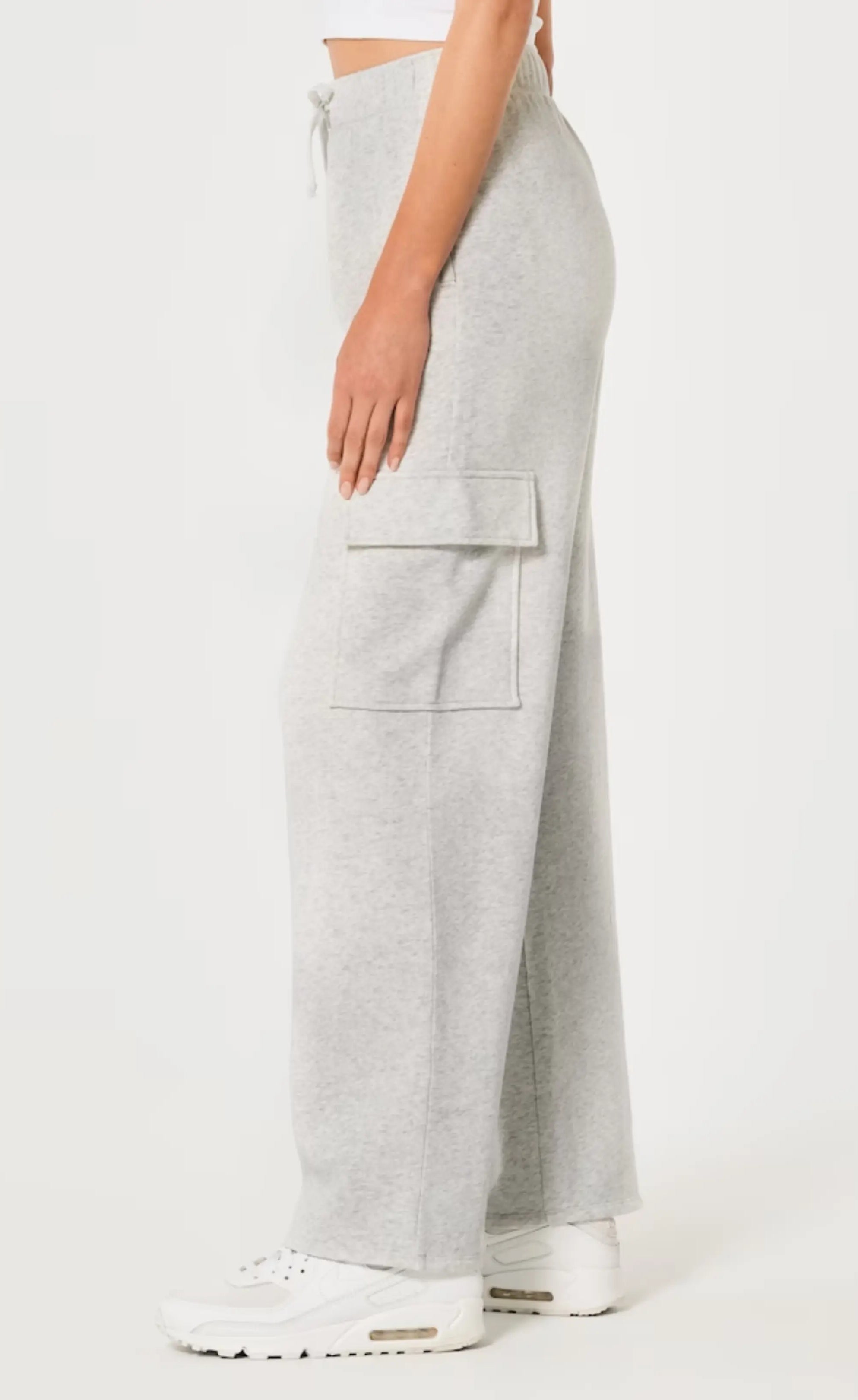 ZARA GREY HIGH WAISTED CARGO SWEATPANT