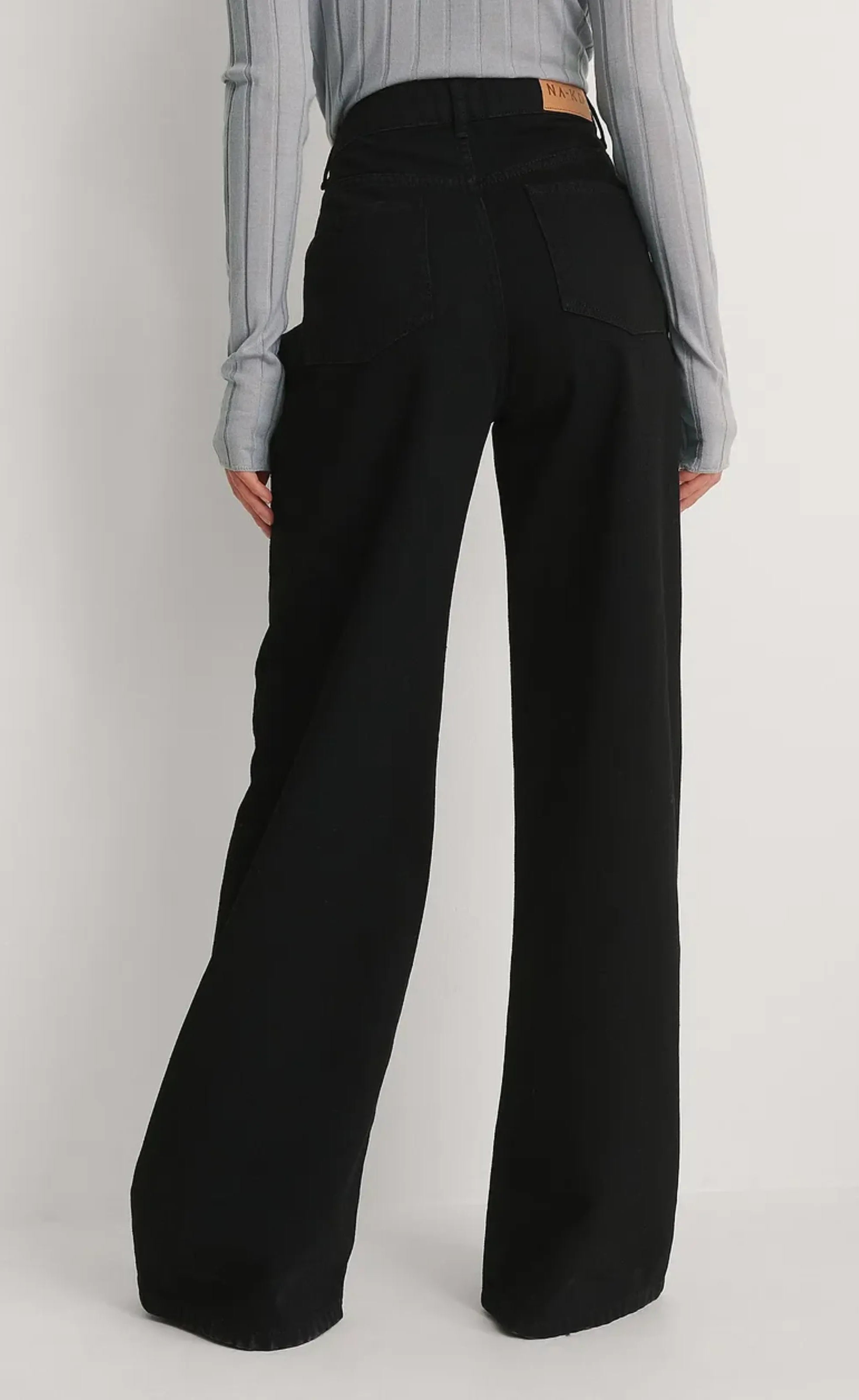 House Denim Organic Soft Rigid Black Wide Jeans