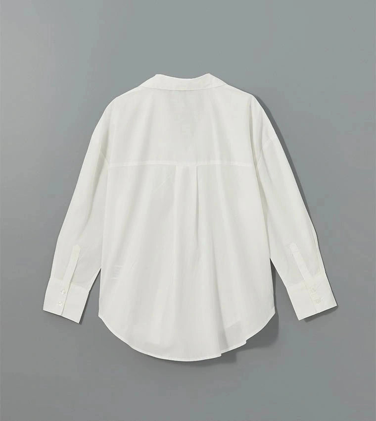 D600 Oversized Essentials Shirt – Beige White