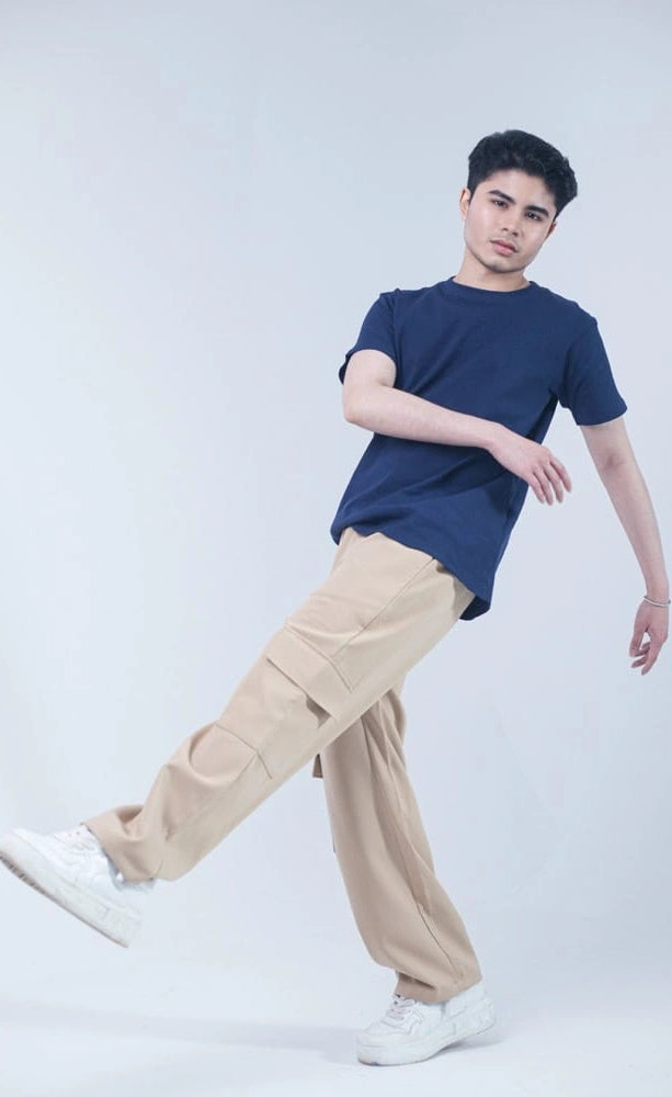 Unisex Cargo Jogger Pants - Beige