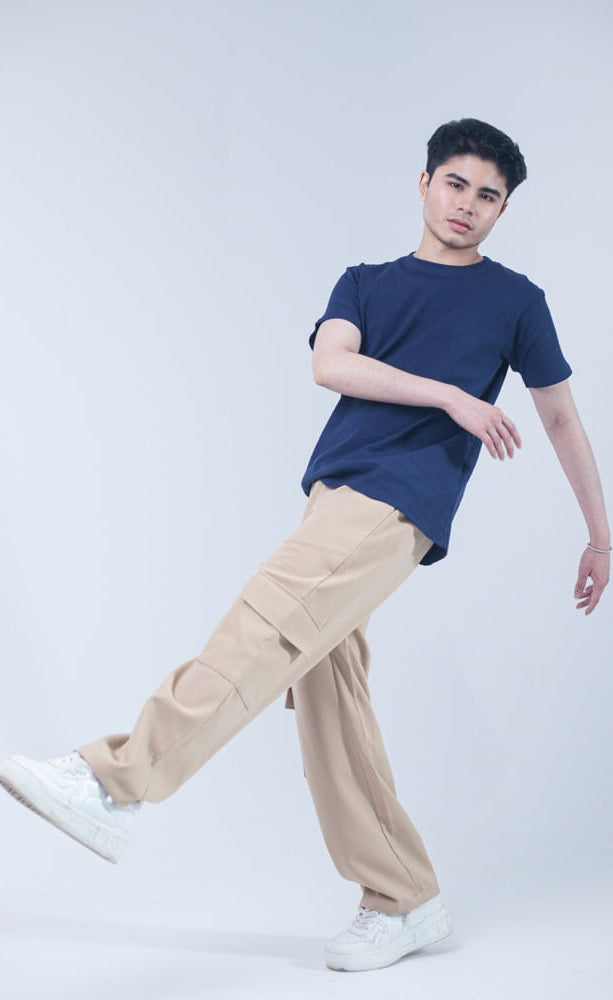 Unisex Cargo Jogger Pants - Beige