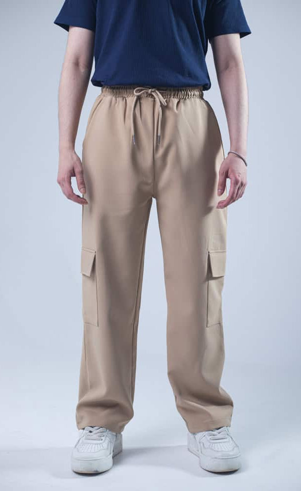 Unisex Cargo Jogger Pants - Beige