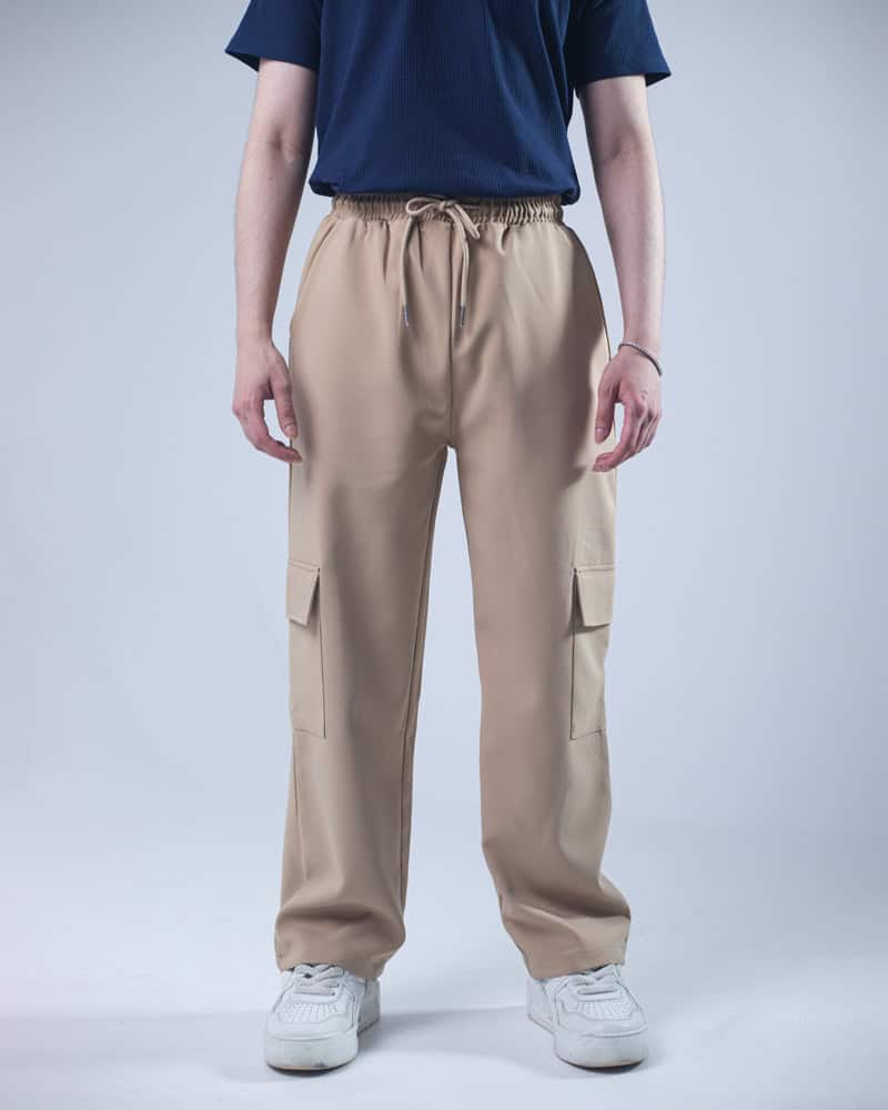 Unisex Cargo Jogger Pants - Beige