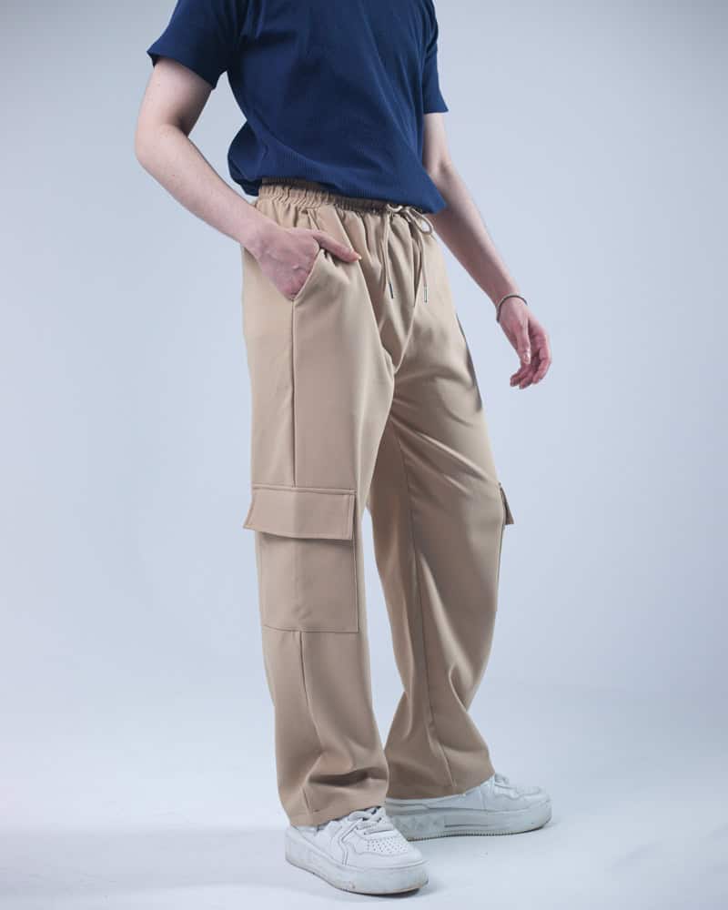 Unisex Cargo Jogger Pants - Beige