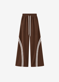 WIDE LEG CROSS STRIPE TROUSER