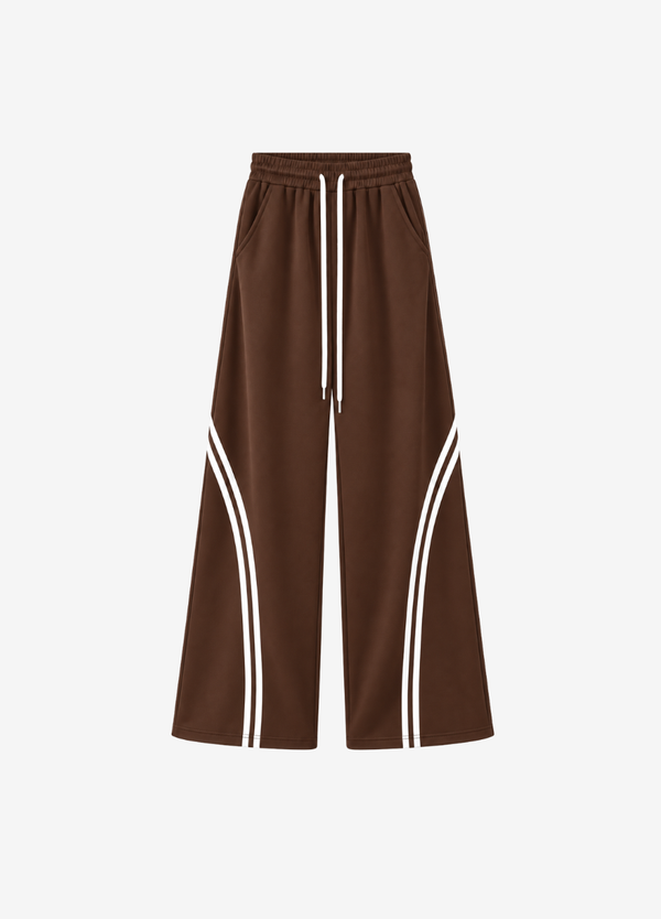 WIDE LEG CROSS STRIPE TROUSER