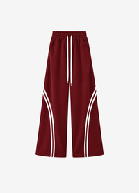 WIDE LEG CROSS STRIPE TROUSER