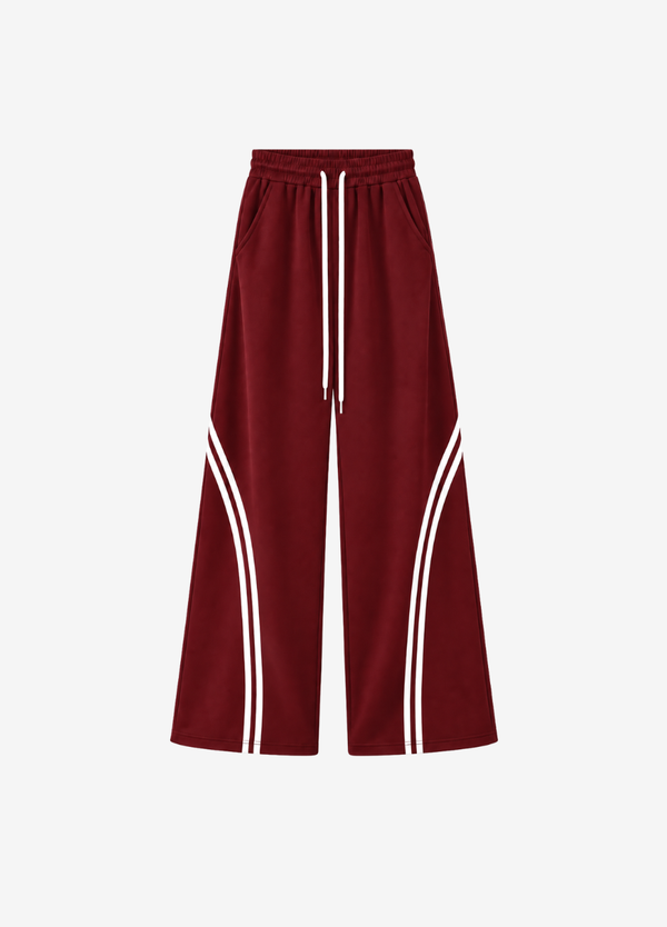 WIDE LEG CROSS STRIPE TROUSER