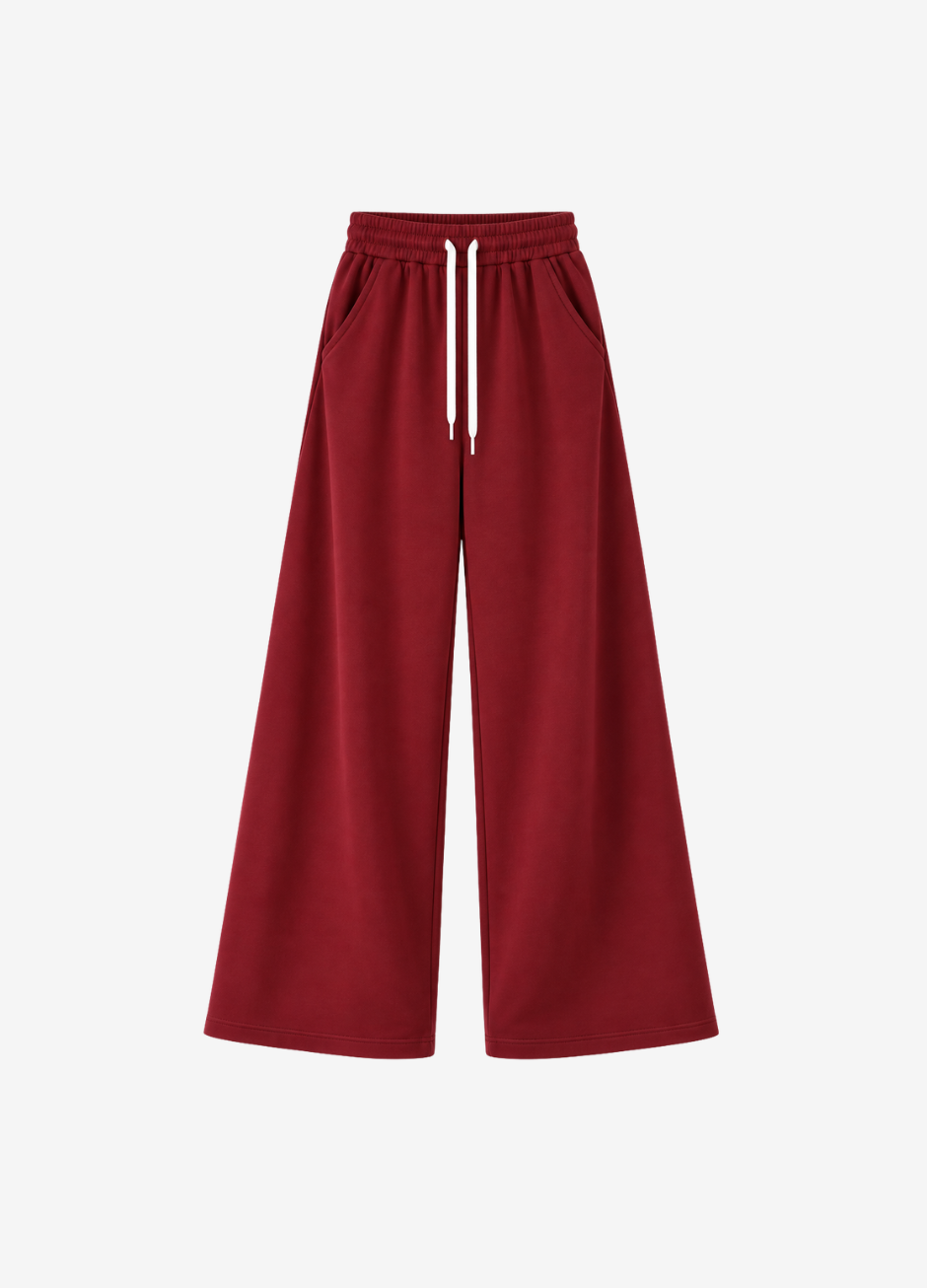 Wide-Leg Lounge Trouser | Maroon