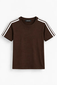 SLIM FIT CROP STRIPE TEE