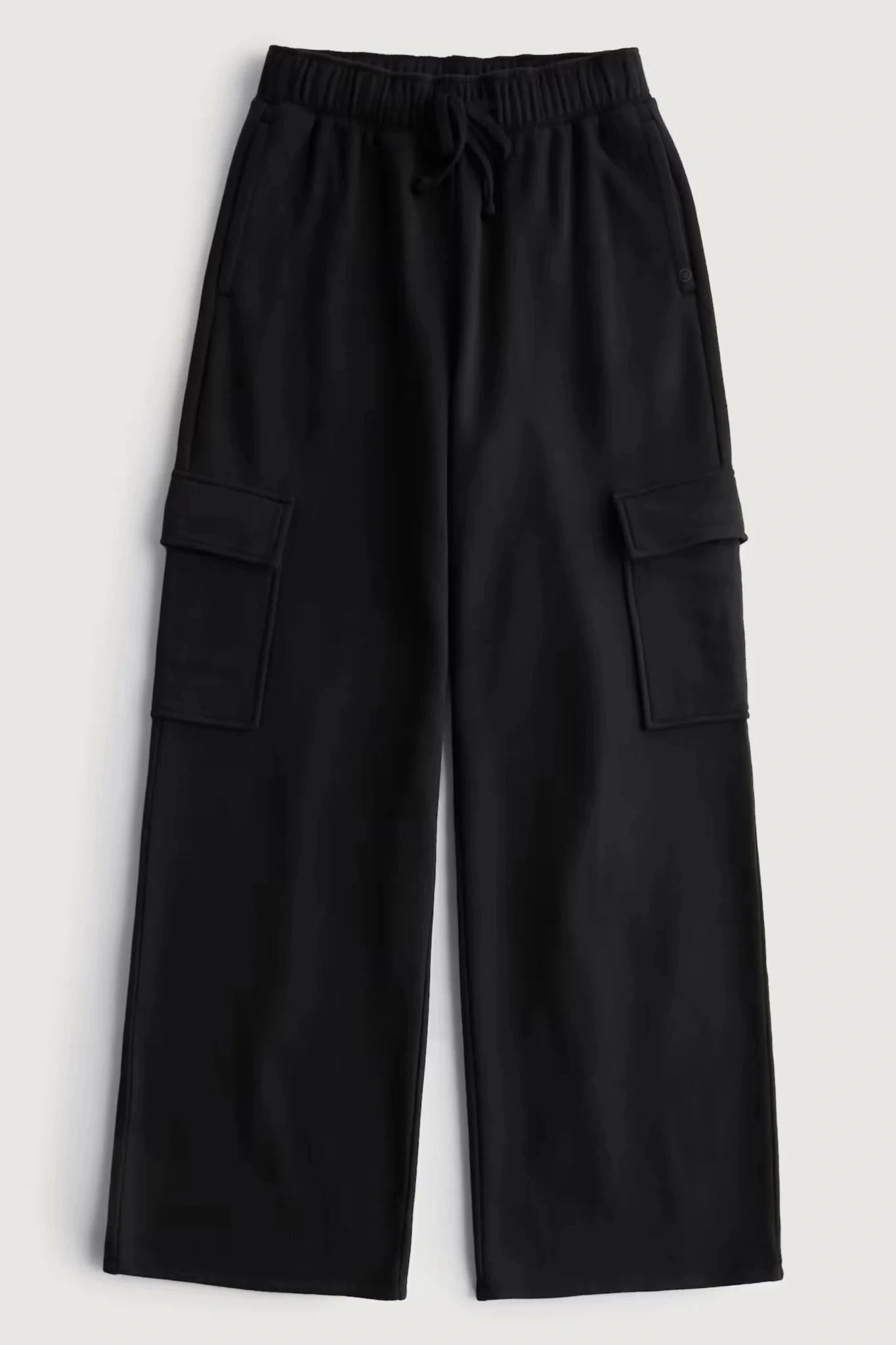 ZARA PURE BLACK HIGH WAISTED CARGO SWEATPANT