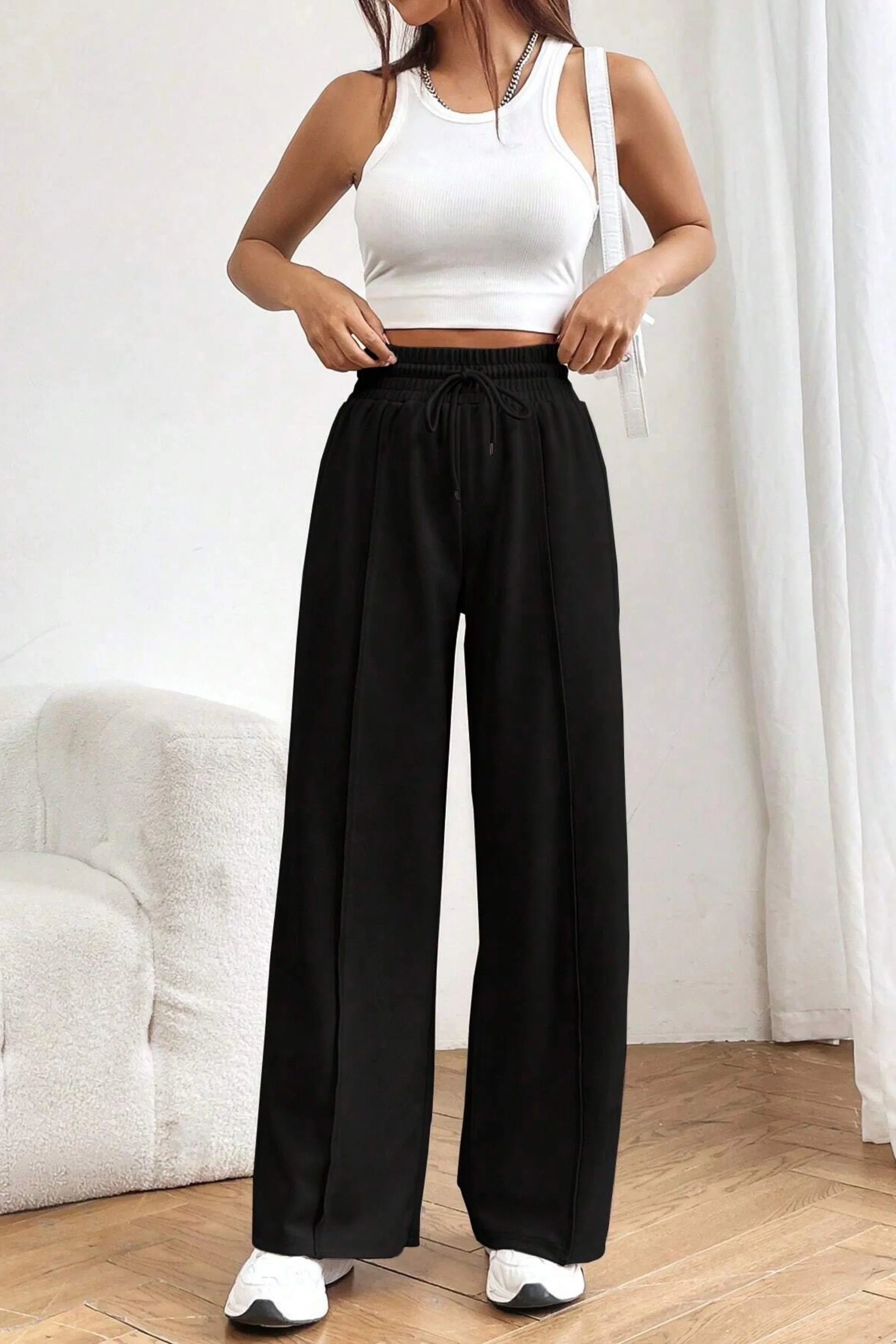 Wide Leg High-Waist Sweatpant