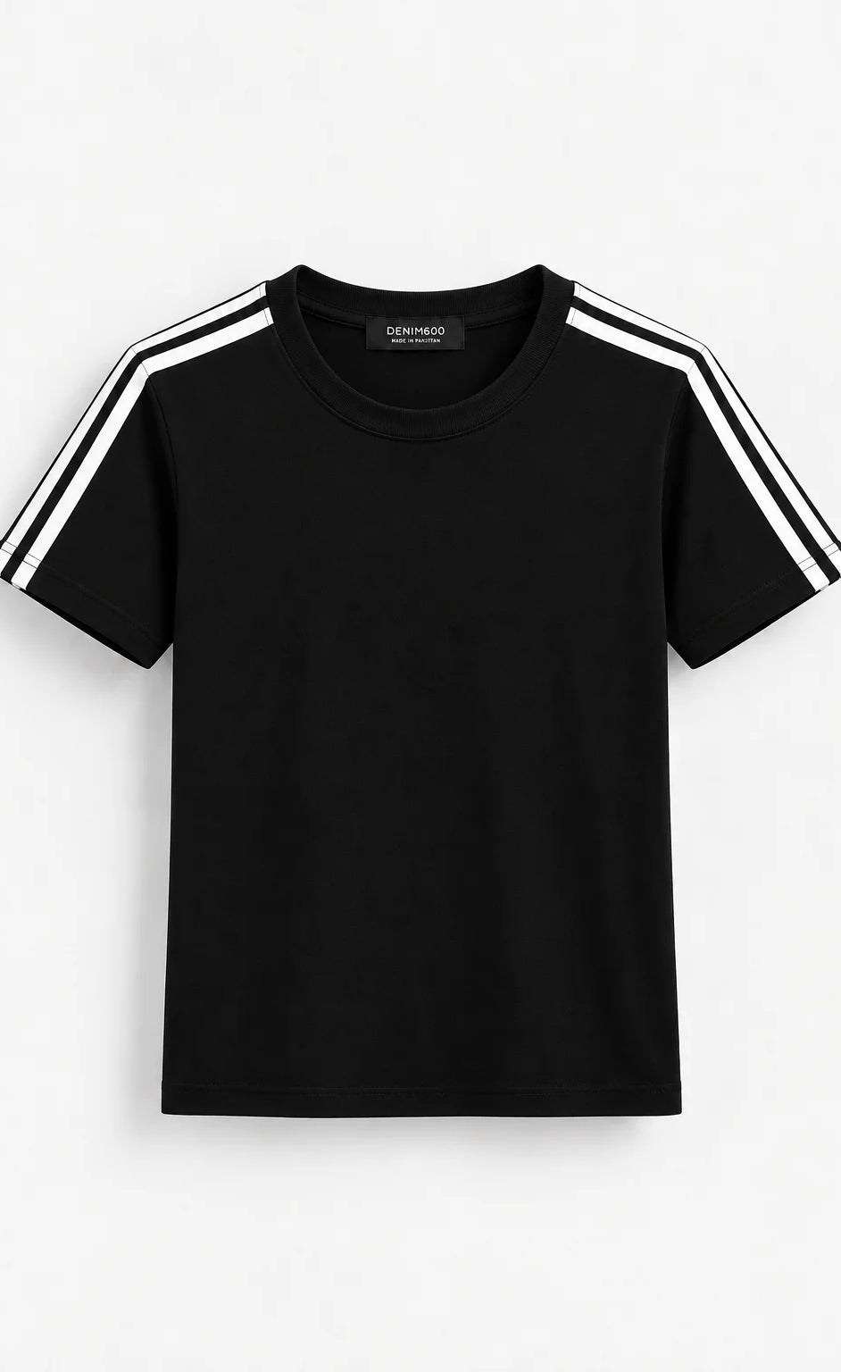 SLIM FIT CROP STRIPE TEE