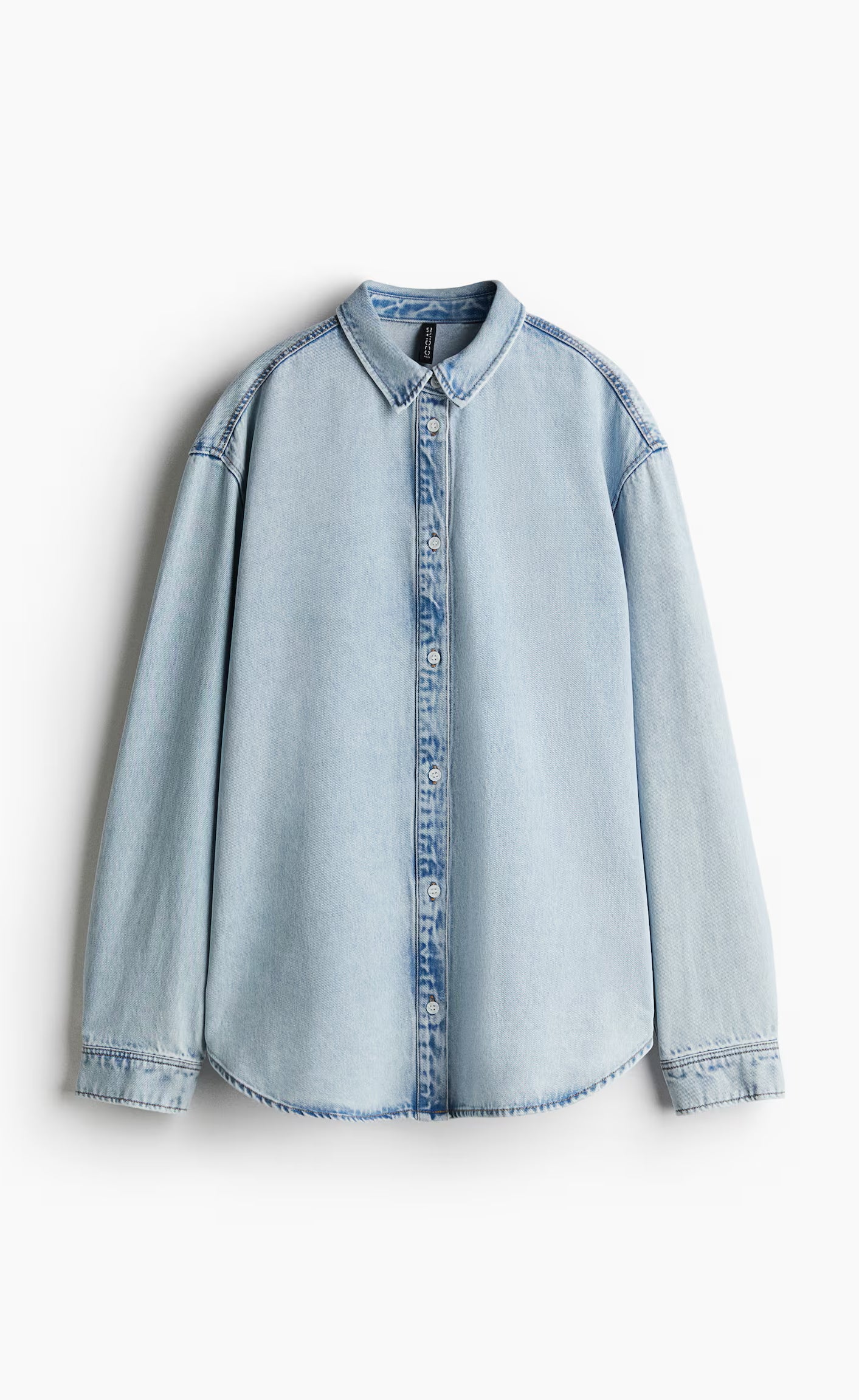 D600 Oversized Essentials Denim Shirt – Light Blue