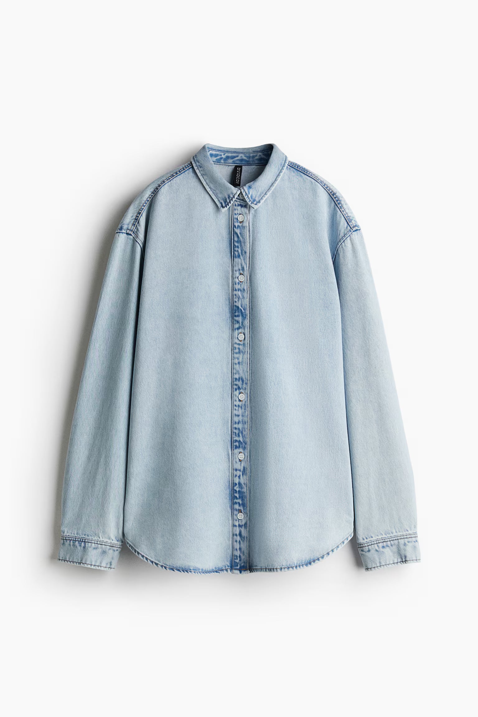 D600 Oversized Essentials Denim Shirt – Light Blue