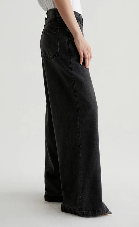 D600 Loose Fit High Waist Wide Leg Jeans - Dark Grey