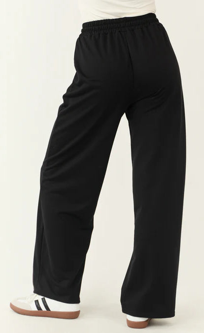 Black Wide Leg Drawstring Sweatpants