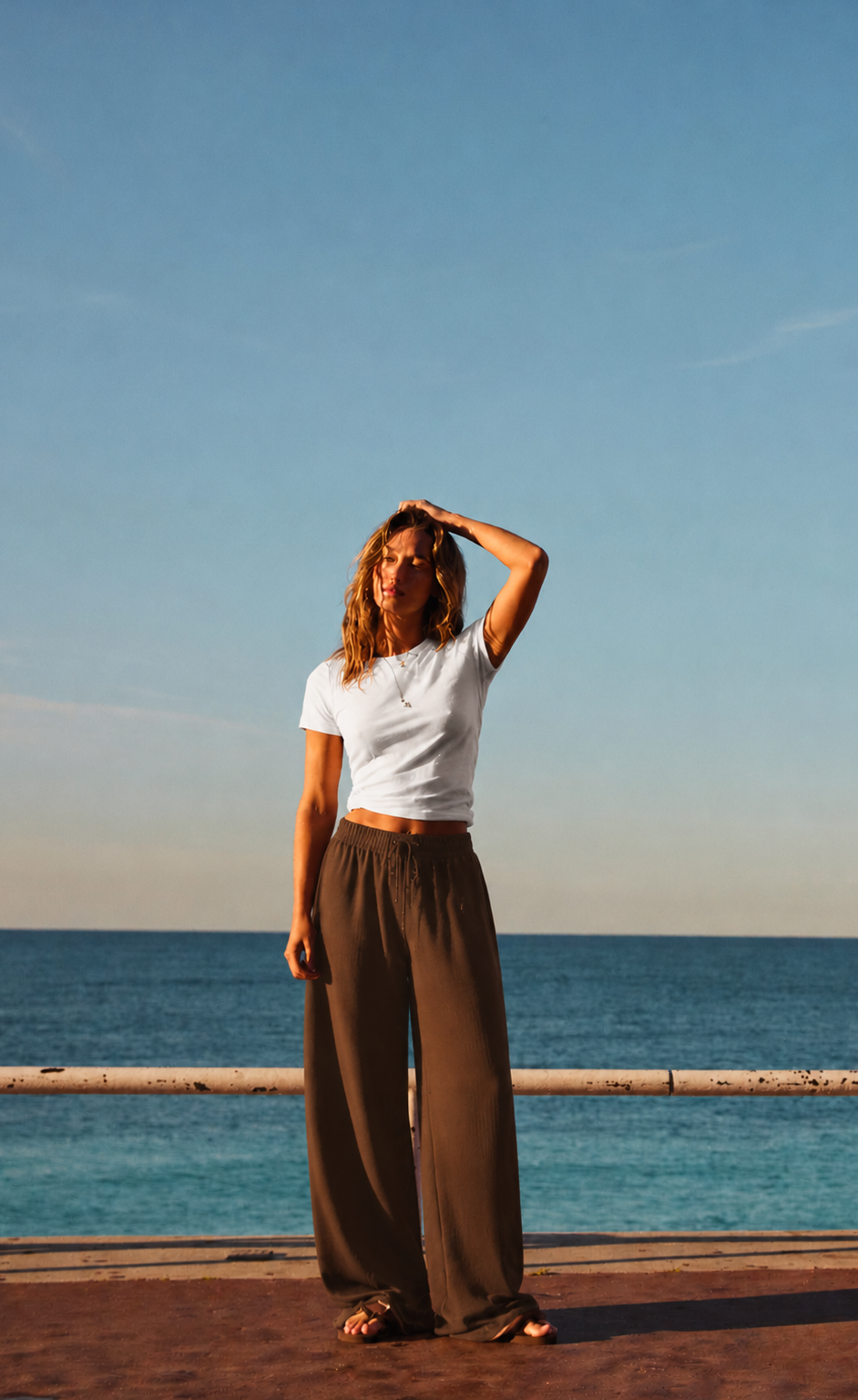Wide-Leg Lounge Trouser | Brown