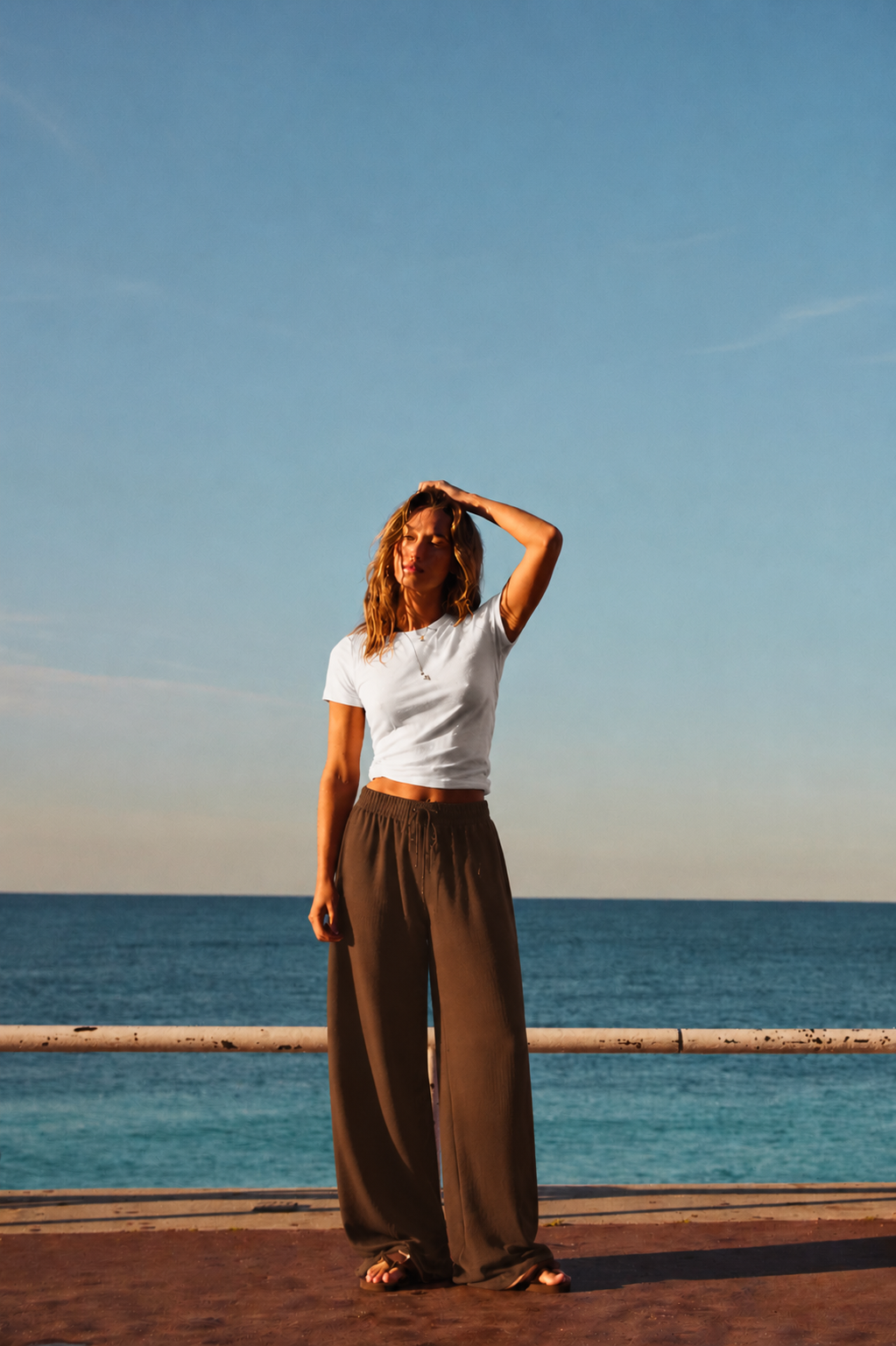 Wide-Leg Lounge Trouser | Brown