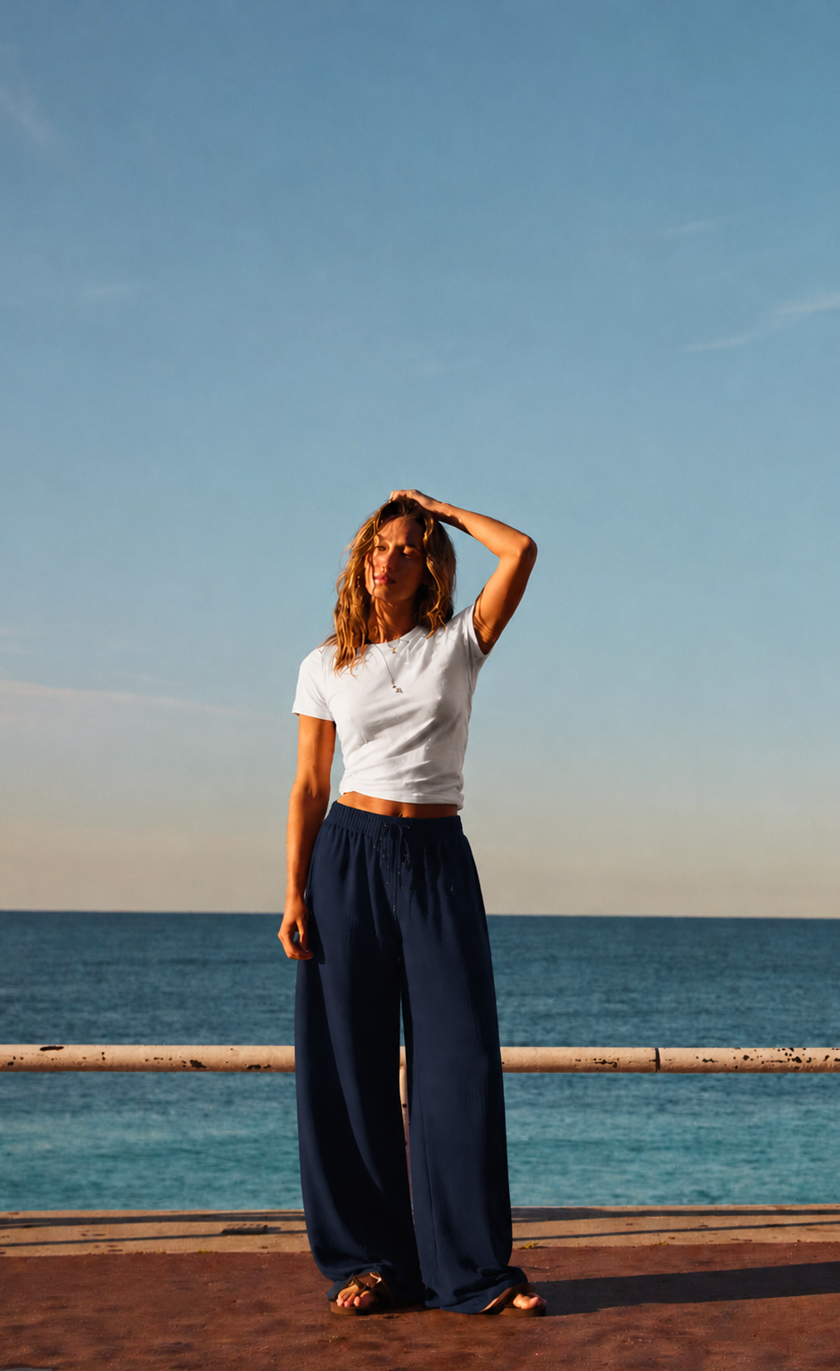 Wide-Leg Lounge Trouser | Navy Blue