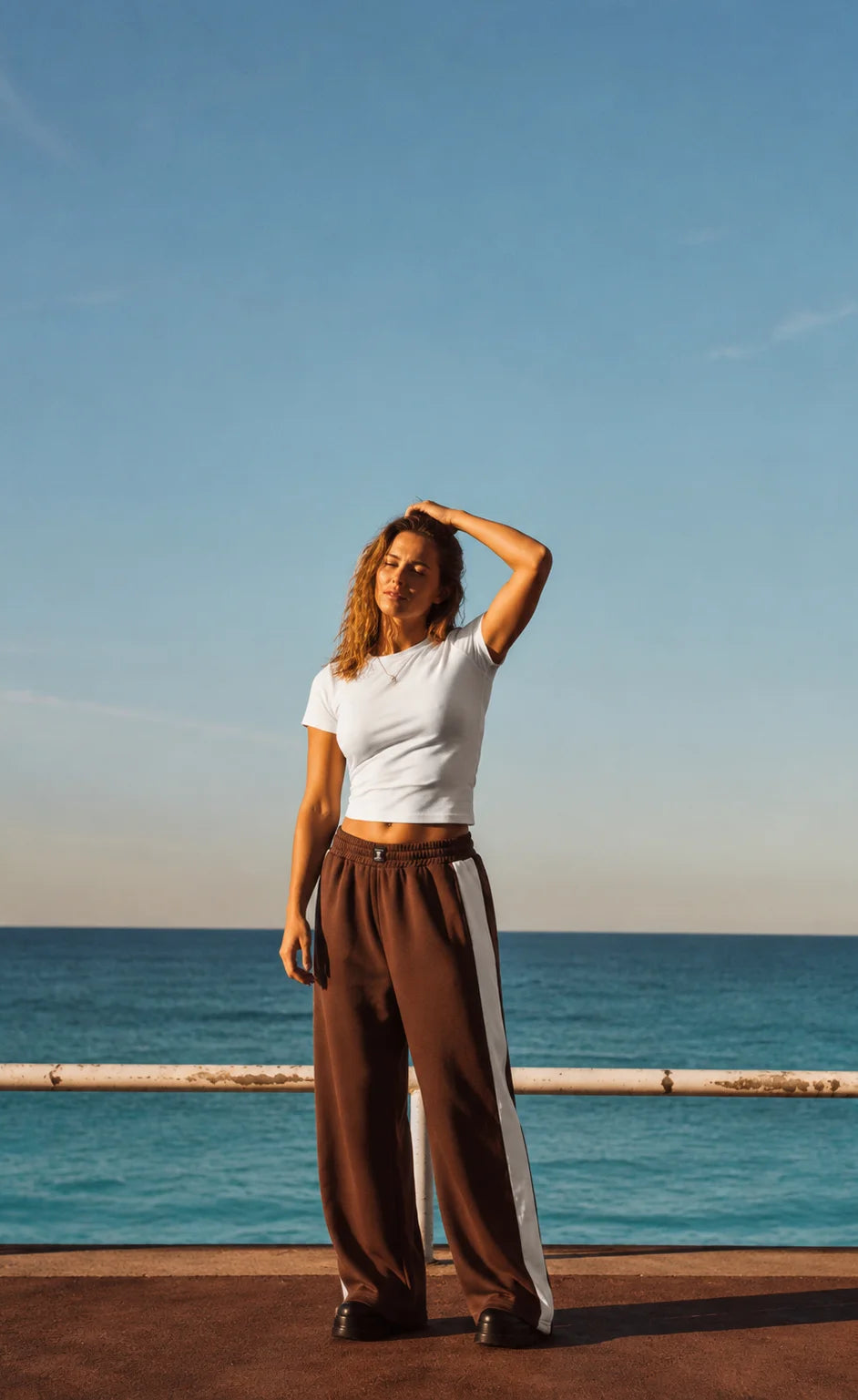 D600 Side Panel Wide Leg Trouser | Brown