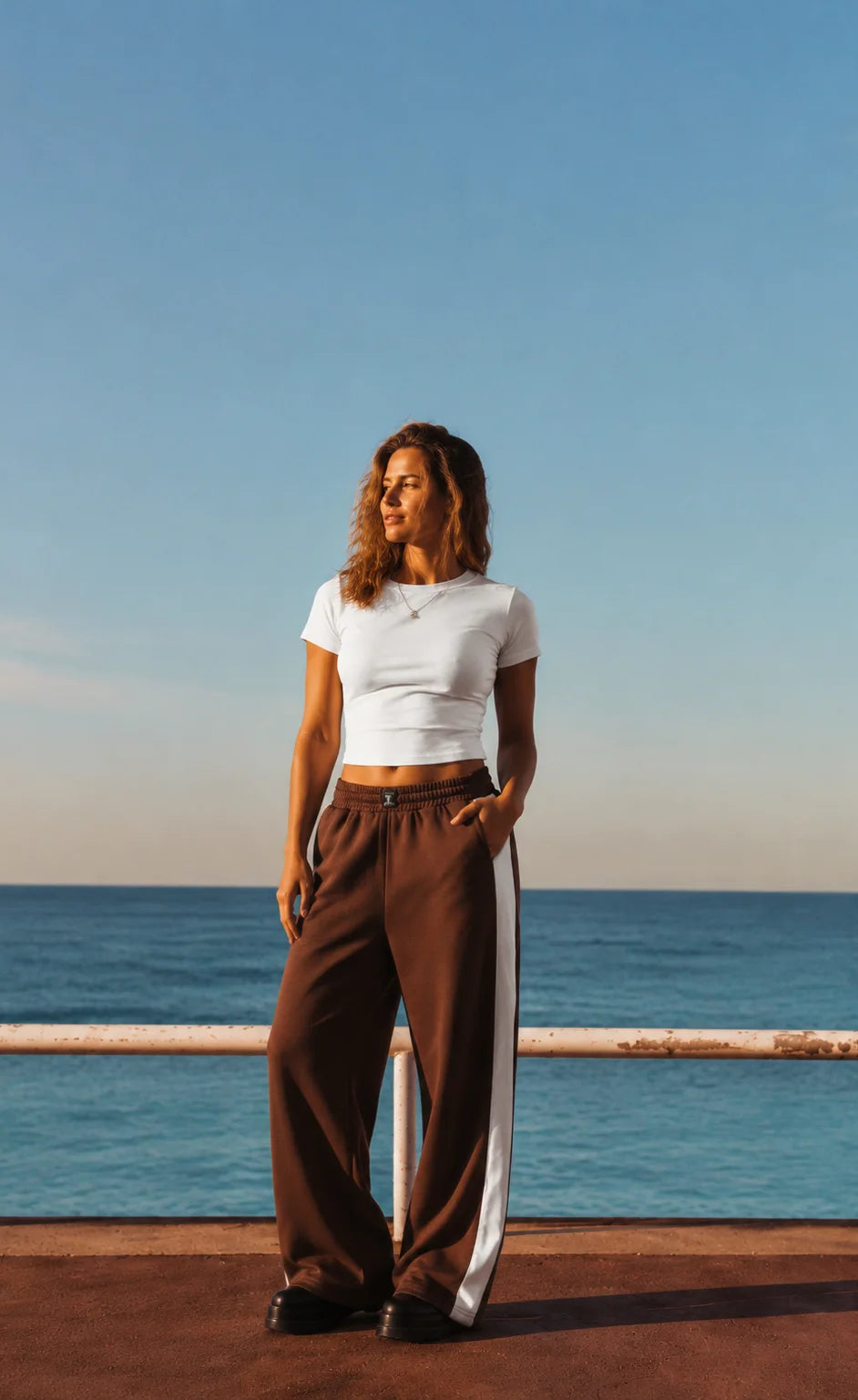 D600 Side Panel Wide Leg Trouser | Brown