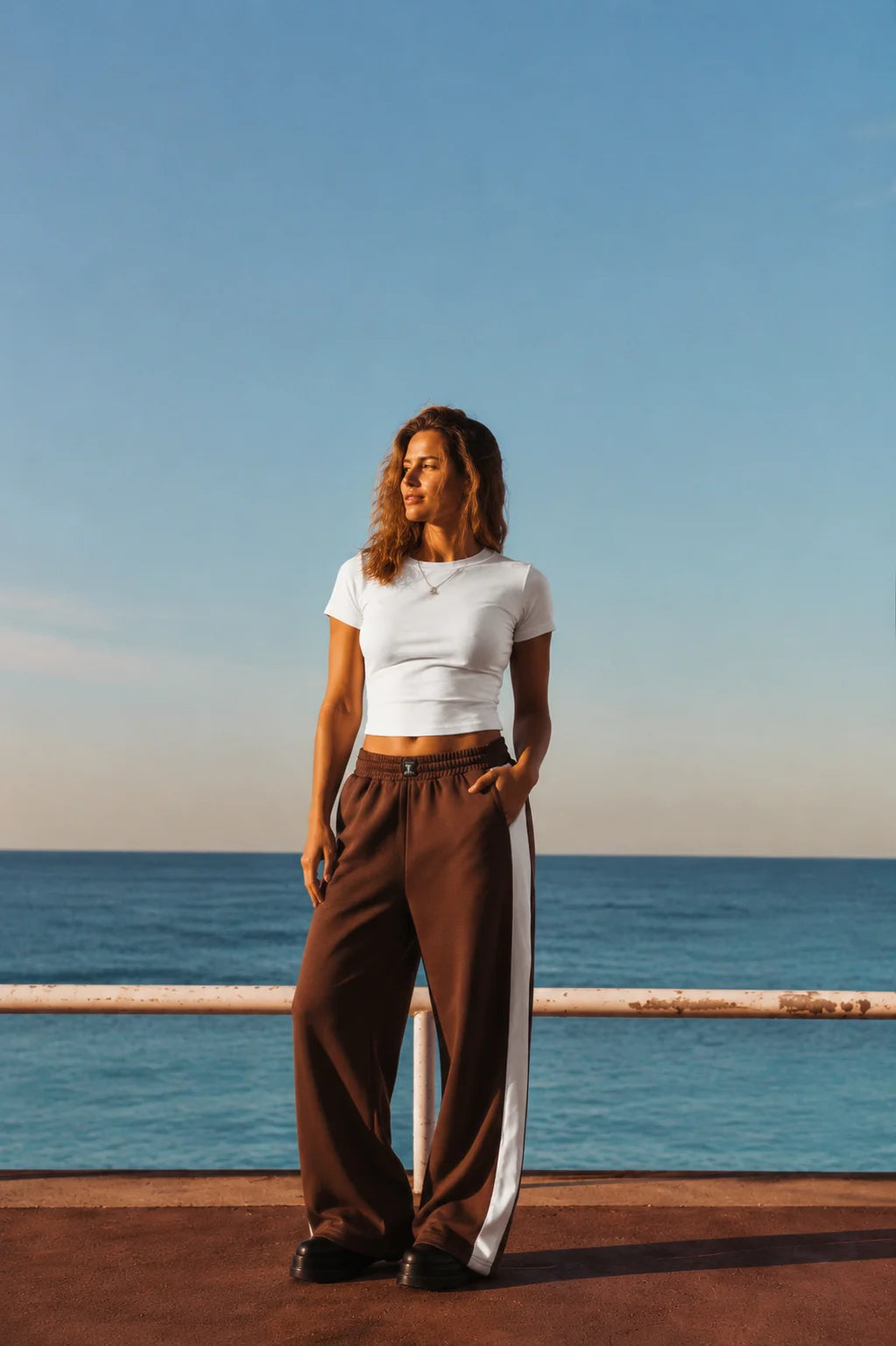 D600 Side Panel Wide Leg Trouser | Brown