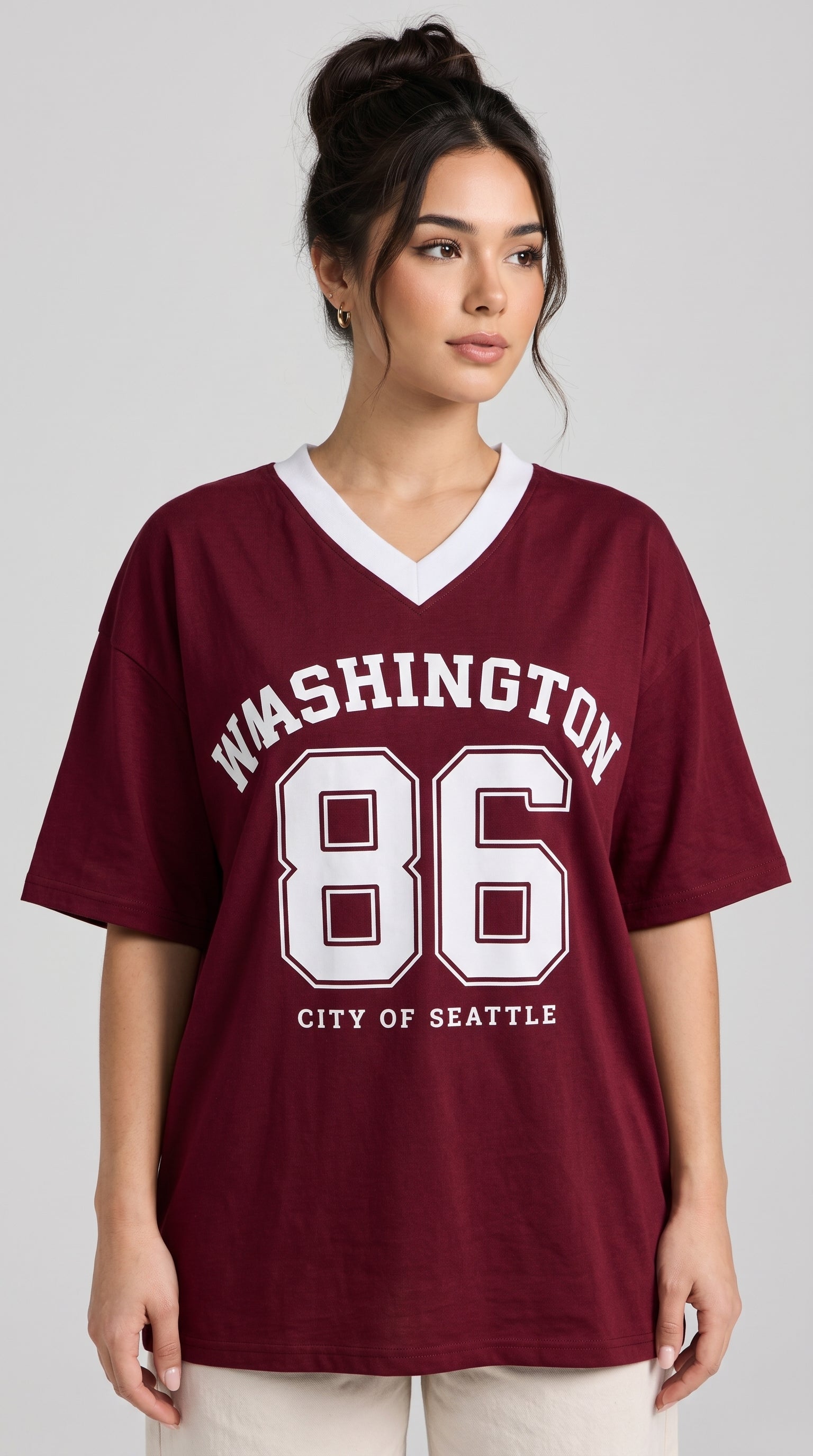Oversized Graphic Tee | Maroon