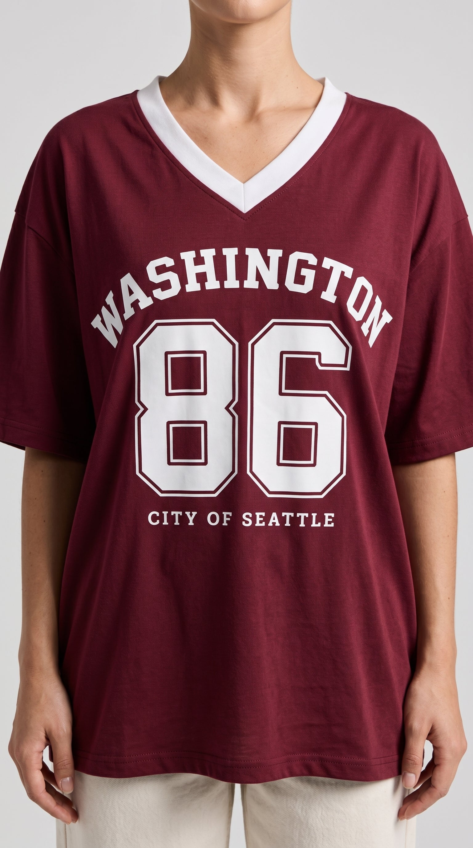 Oversized Graphic Tee | Maroon