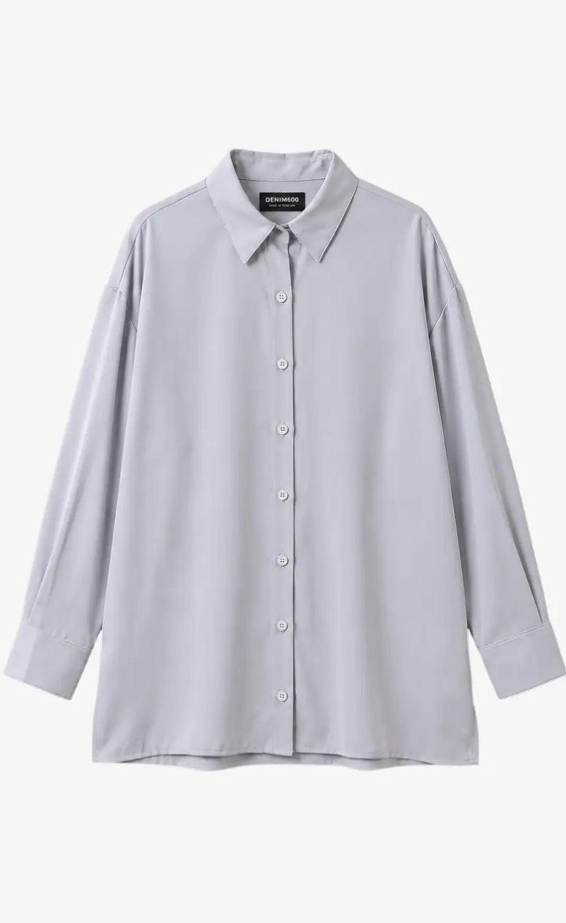 D600 Oversized Essentials Shirt – Light Grey