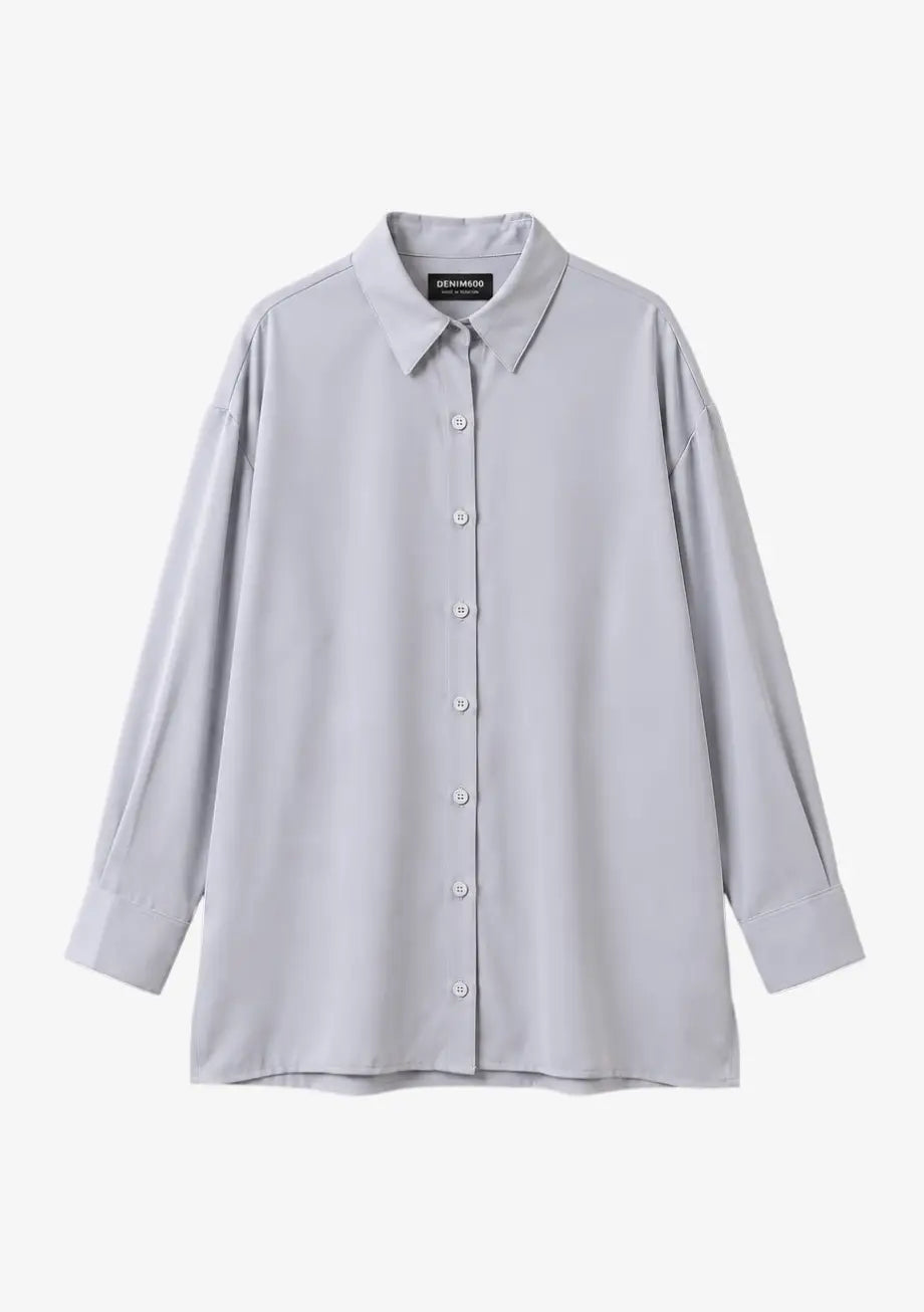 D600 Oversized Essentials Shirt – Light Grey