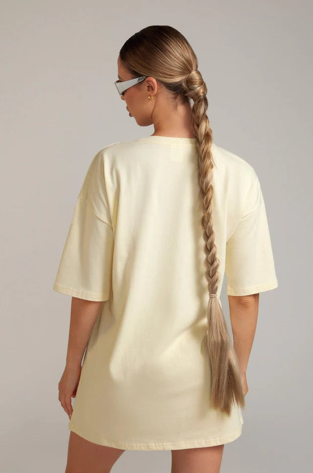 Basic Oversized Tee - Off White Beige