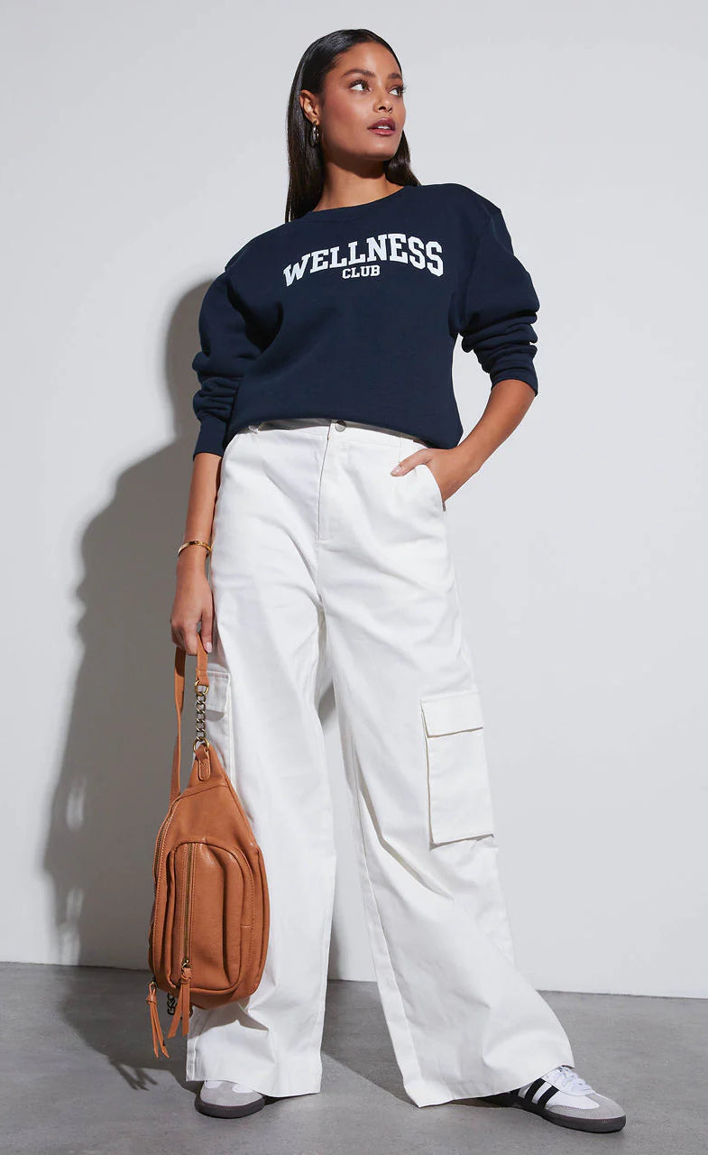 Baggy Palazzo Cargo Wide Leg Jeans - White