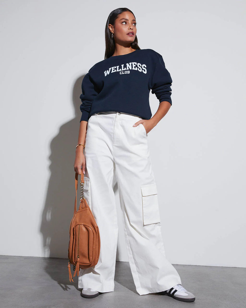 Baggy Palazzo Cargo Wide Leg Jeans - White