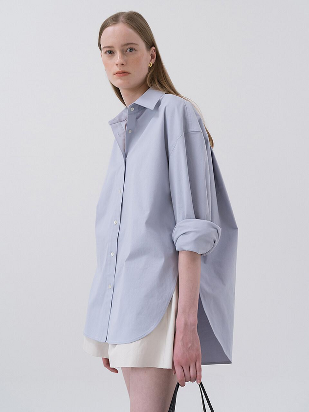 D600 Oversized Essentials Shirt – Sky Blue (MINOR FAULT)