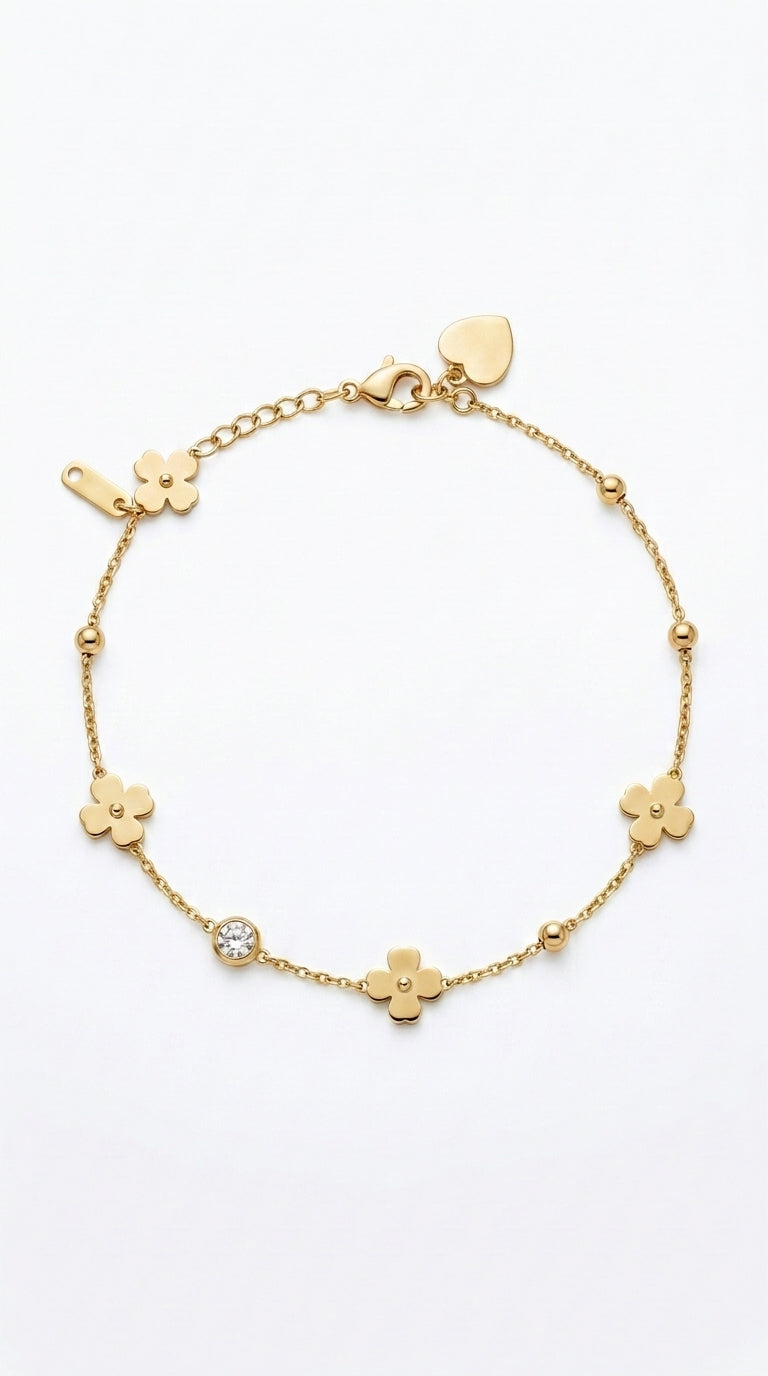 Golden Blossom Charm Bracelet