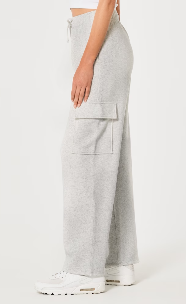 Wide Leg Cargo Jogger Pant | Grey