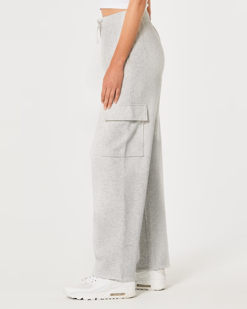Wide Leg Cargo Jogger Pant | Grey