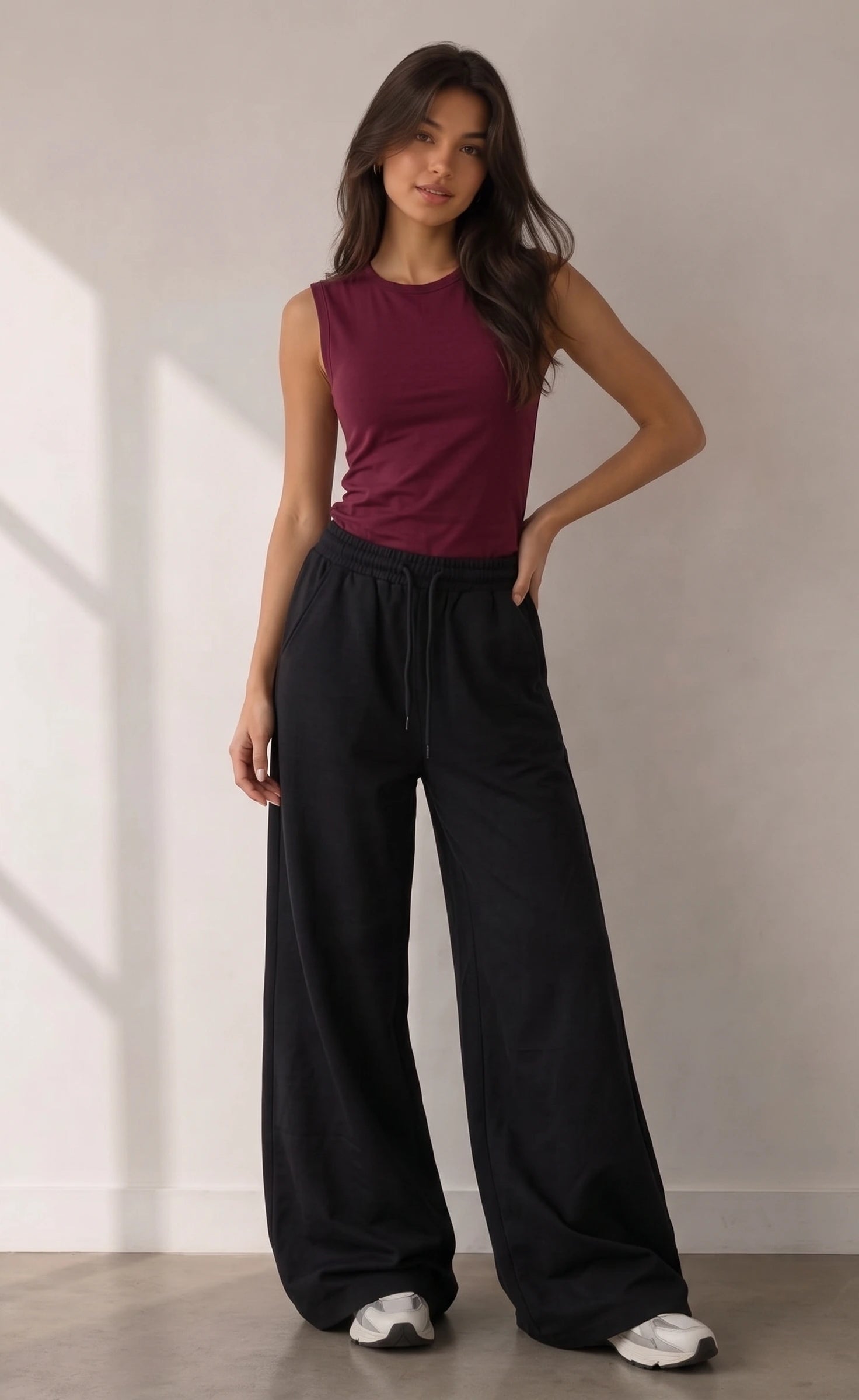 Essential Co-Ord Set | Maroon & Black